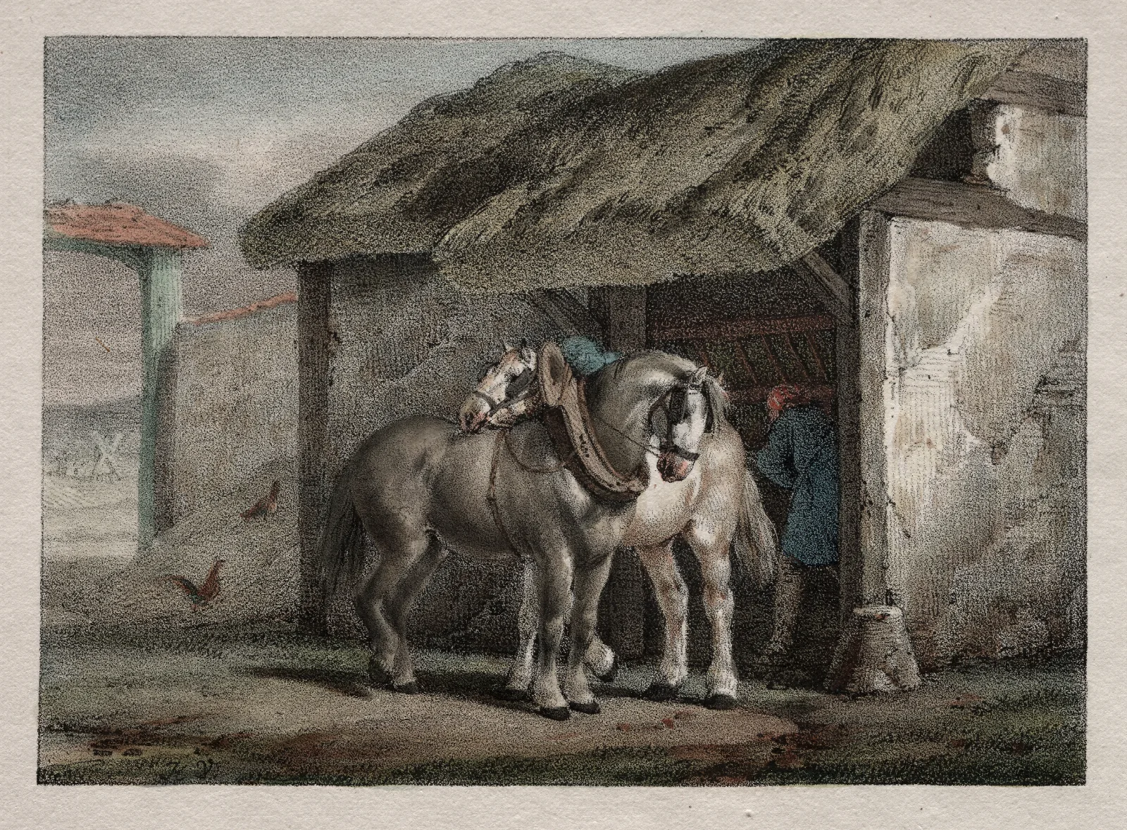 Farm Horse Wall Art by Horace Vernet - Canvas Print