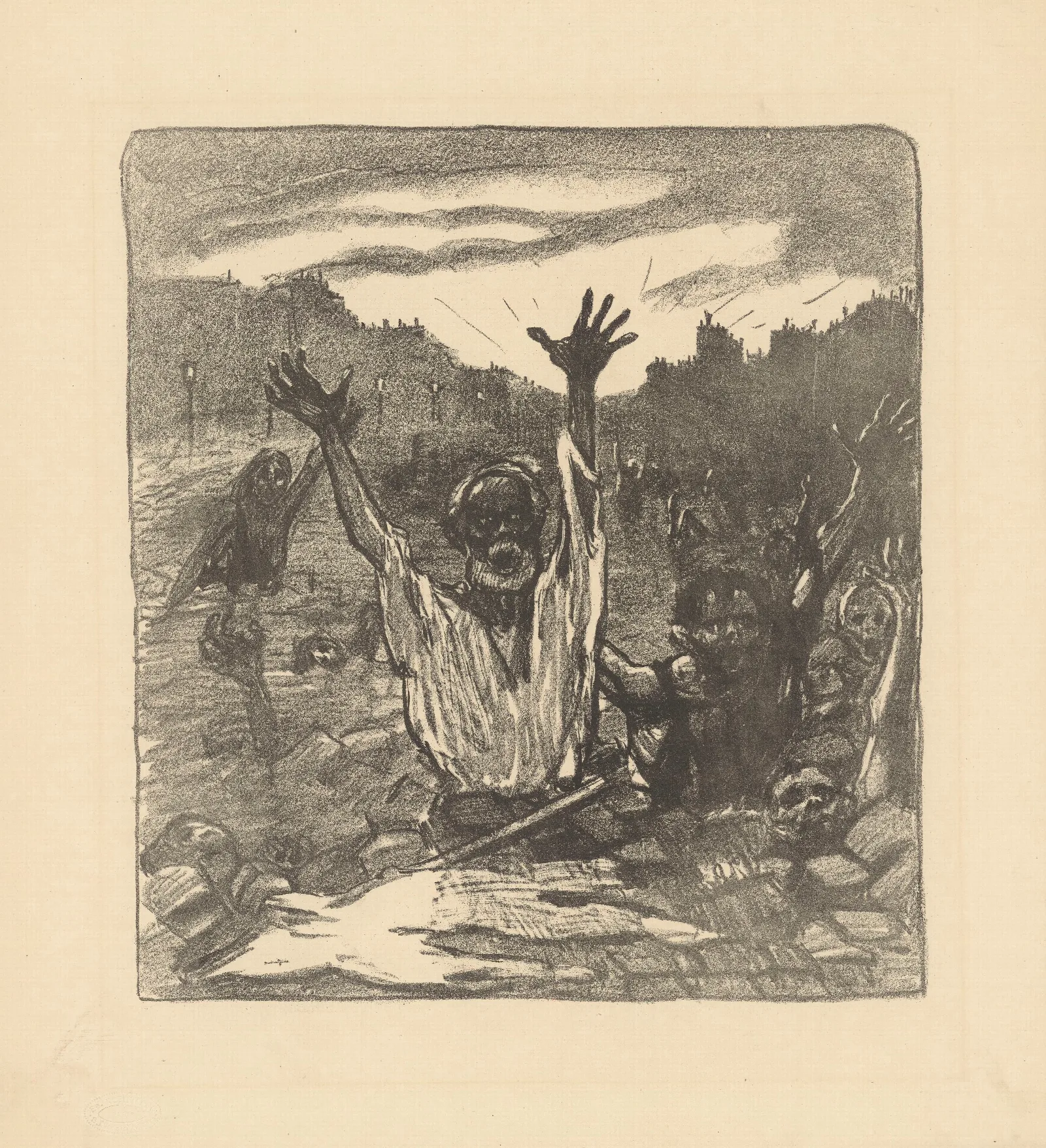 Le Cri Des Paves Wall Art by Théophile Alexandre Steinlen - Canvas Print