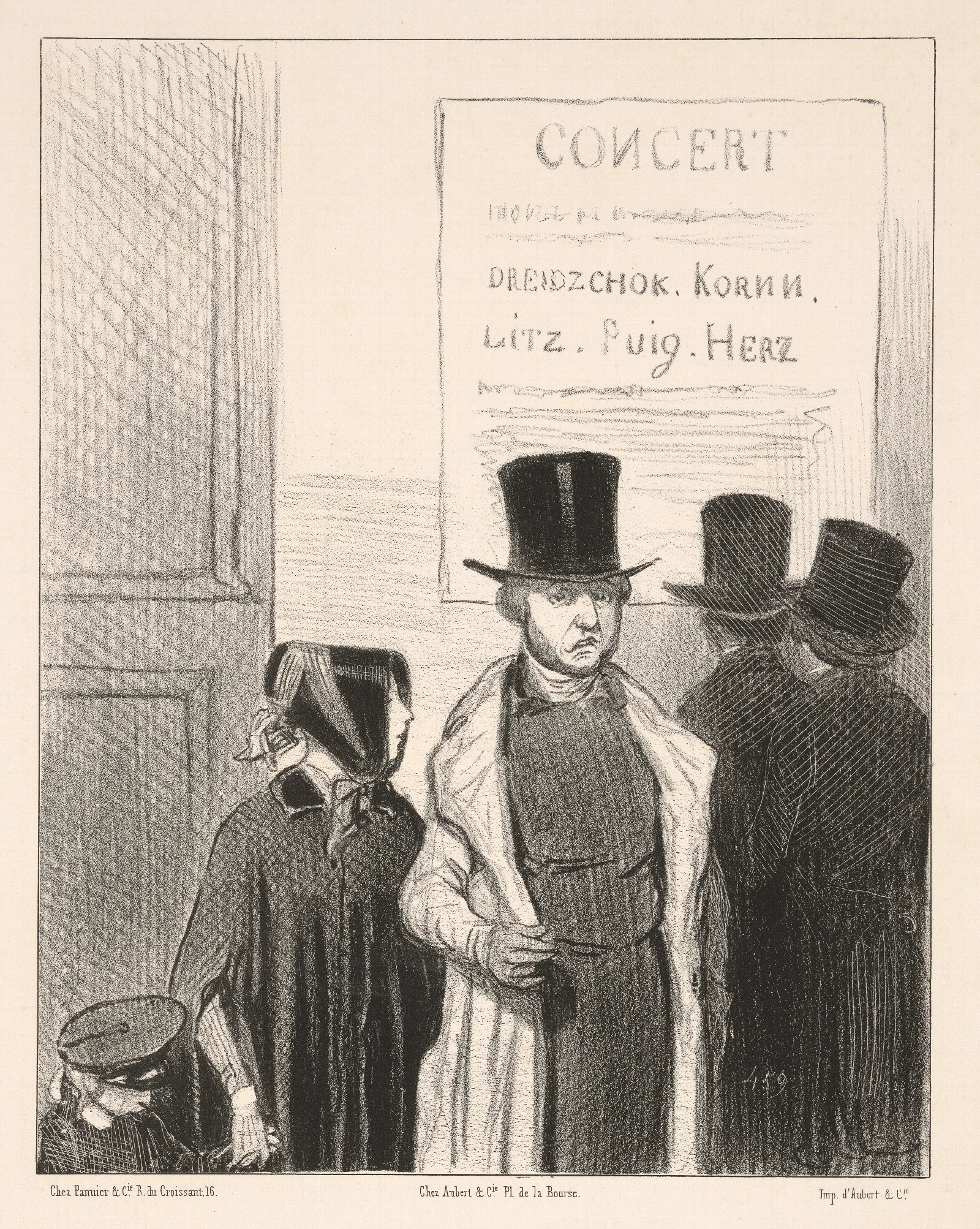 A Concert A Concert Announcement For Ten Francs Furiously Mouth It Wall Art by Honoré Daumier - Canvas Print