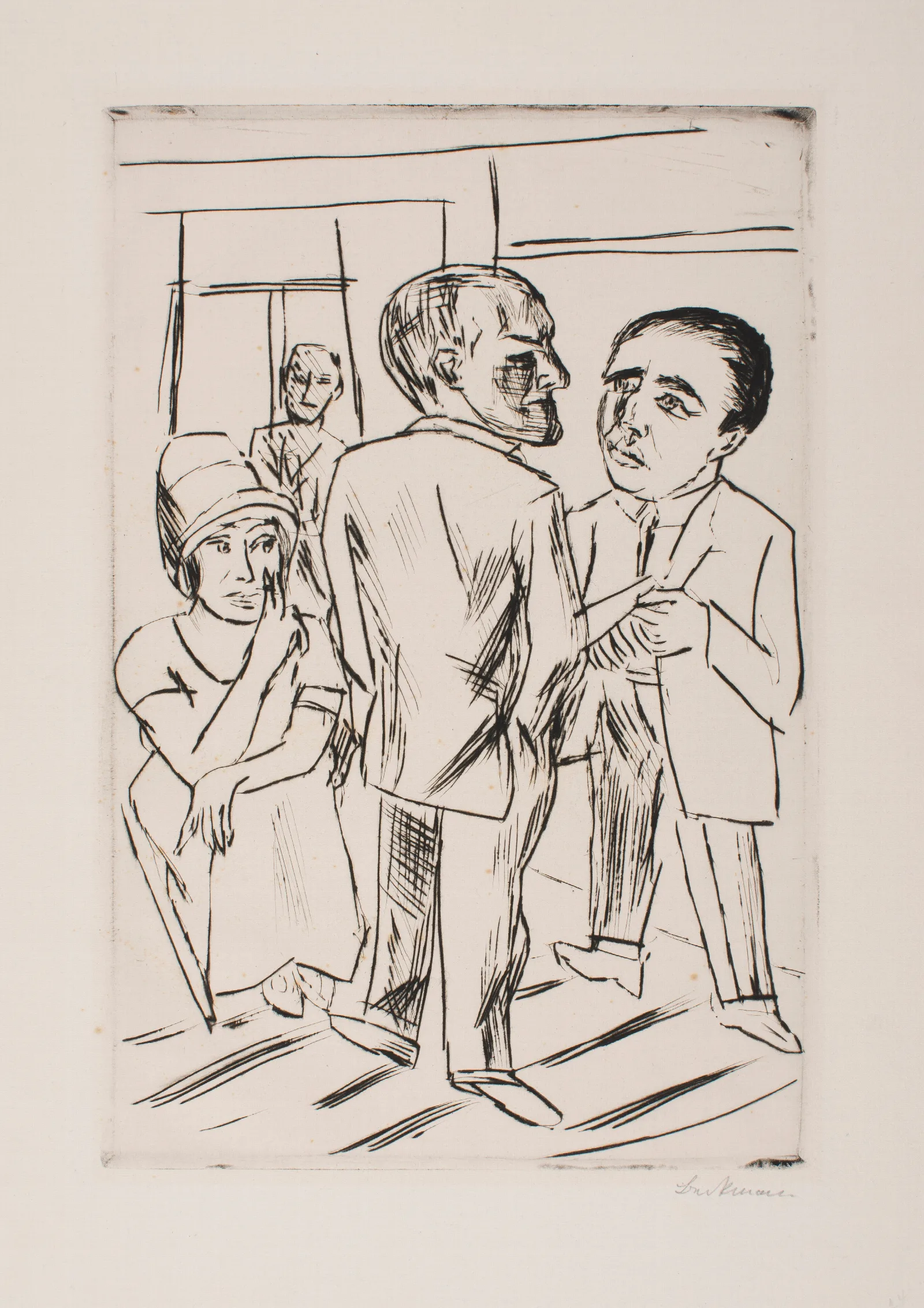 At The Hotel The Dollar 2 Wall Art by Max Beckmann - Canvas Print