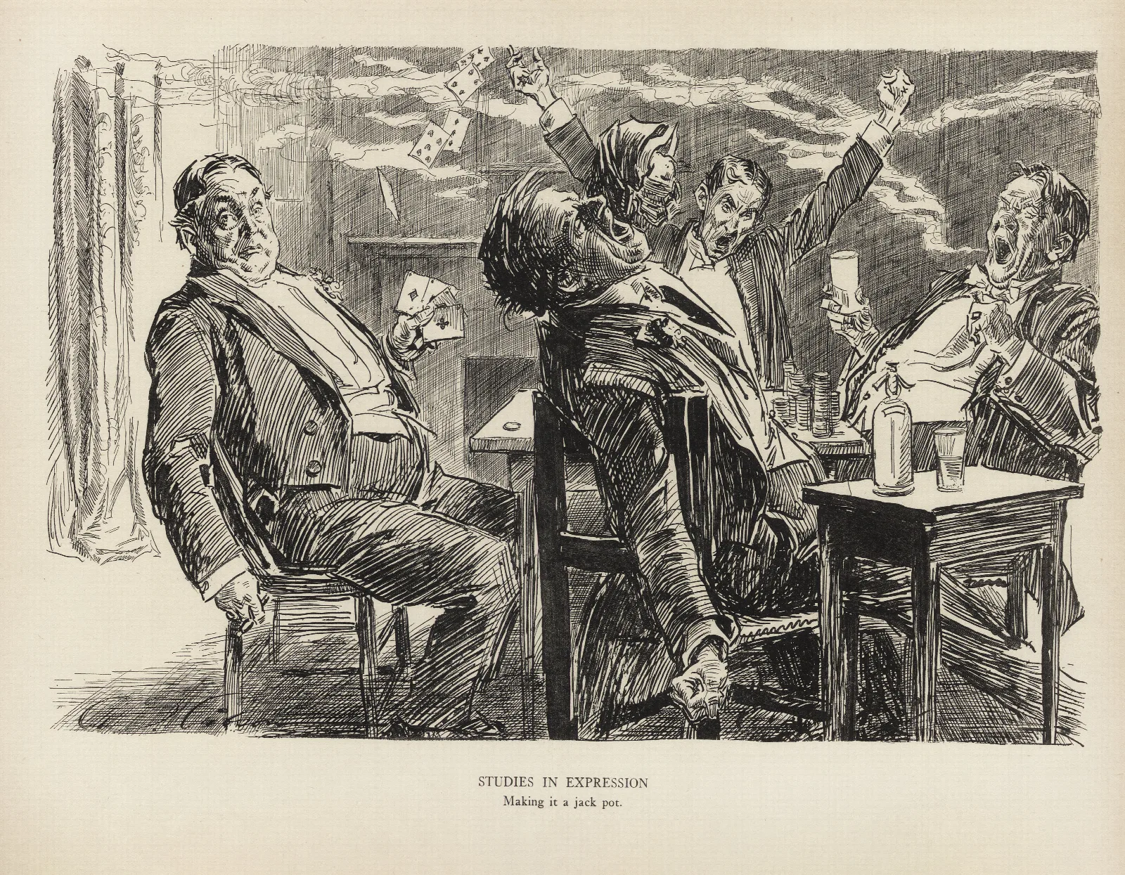Studies In Expression Making It A Jackpot Wall Art by Charles Dana Gibson - Canvas Print