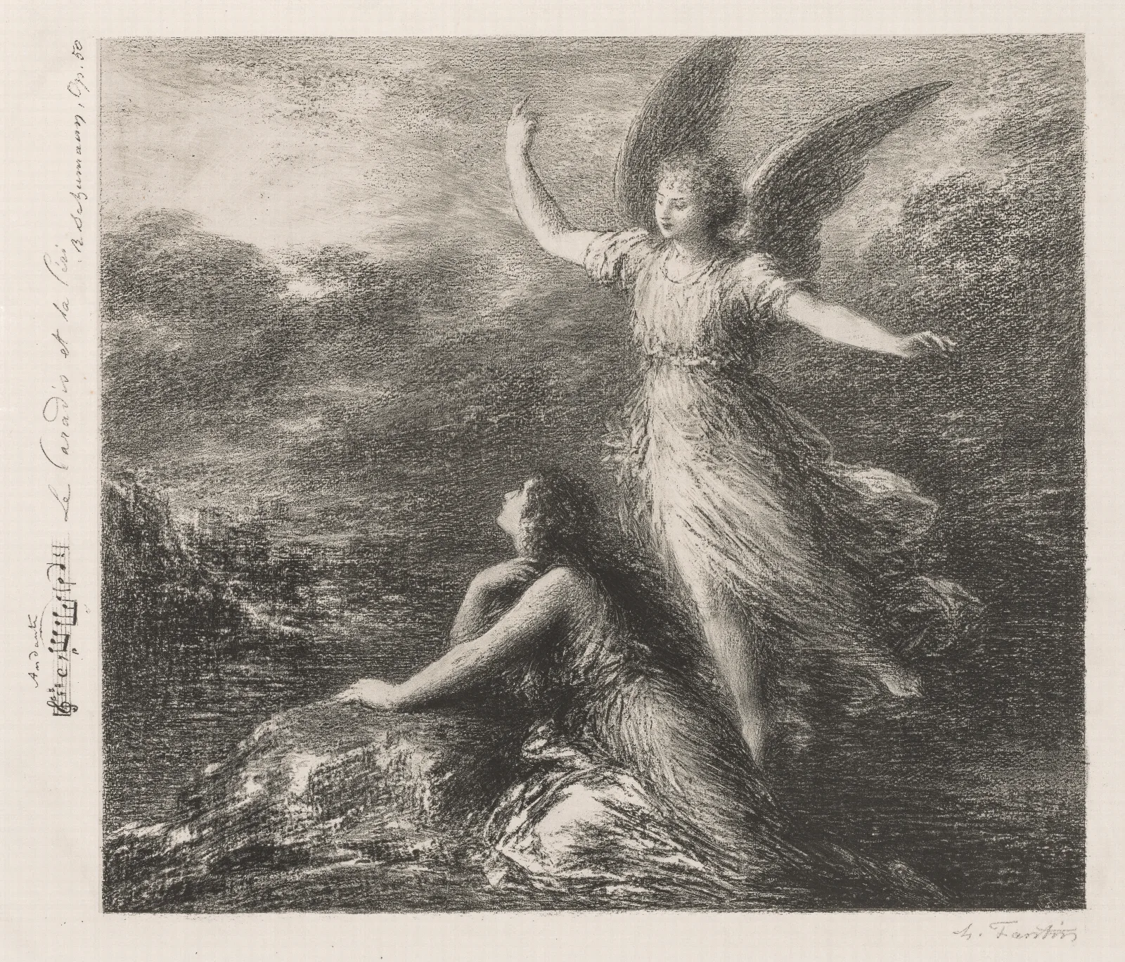 Debut From Paradise And The Peri Second Plate Wall Art by Henri Fantin-Latour - Canvas Print