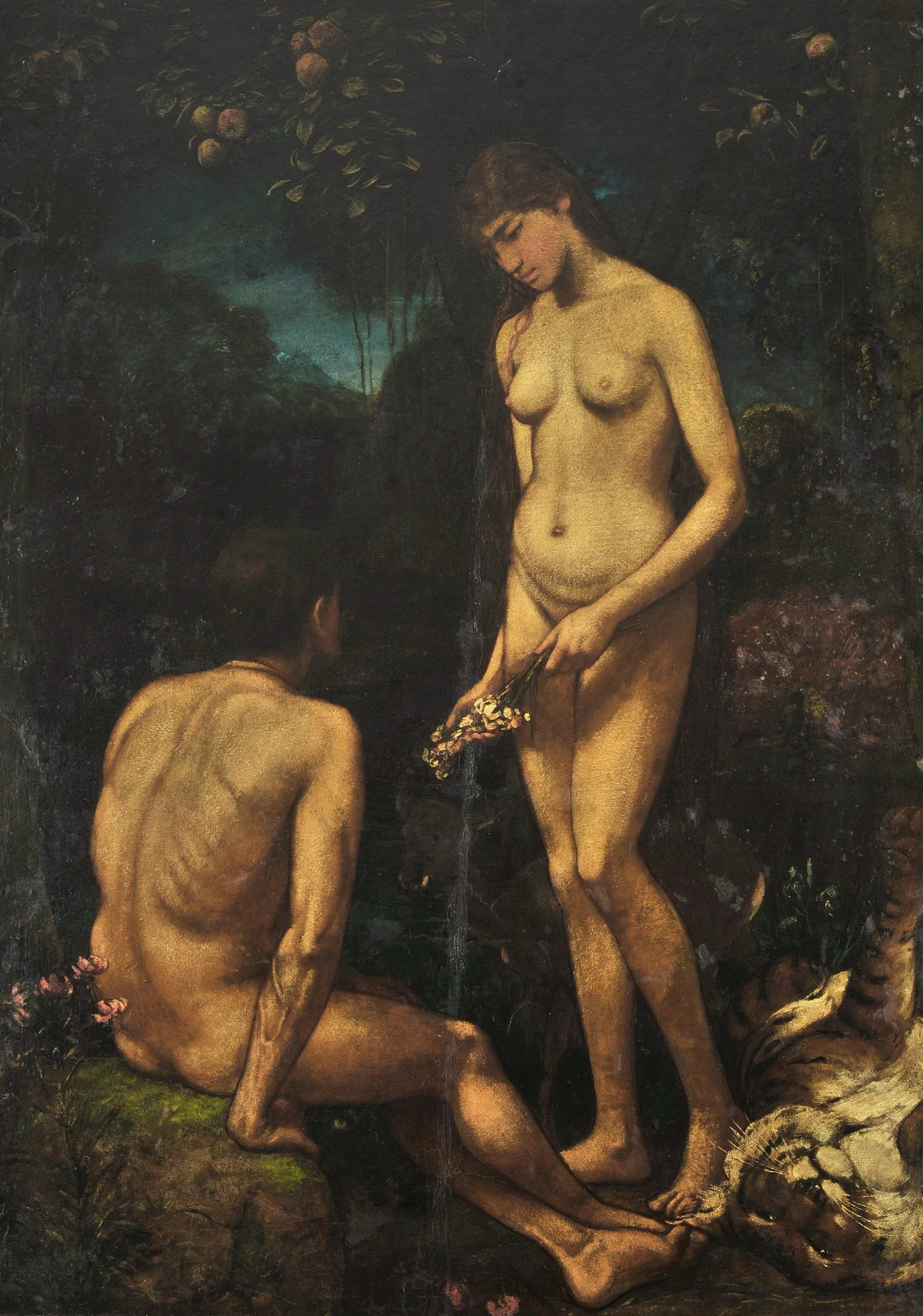 Adam And Eve 24 Wall Art by Hans Thoma - Canvas Print