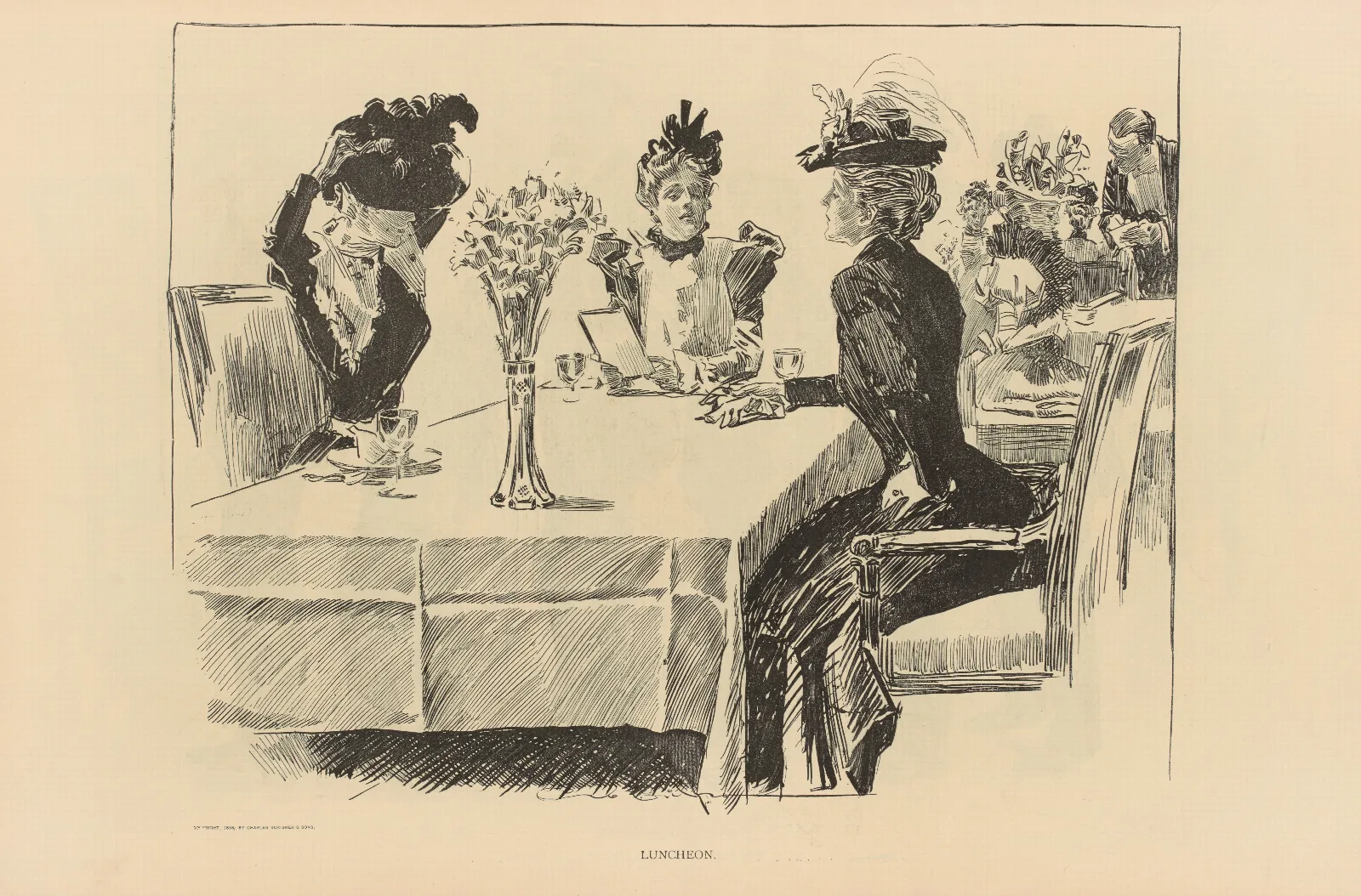 Luncheon 2 Wall Art by Charles Dana Gibson - Canvas Print