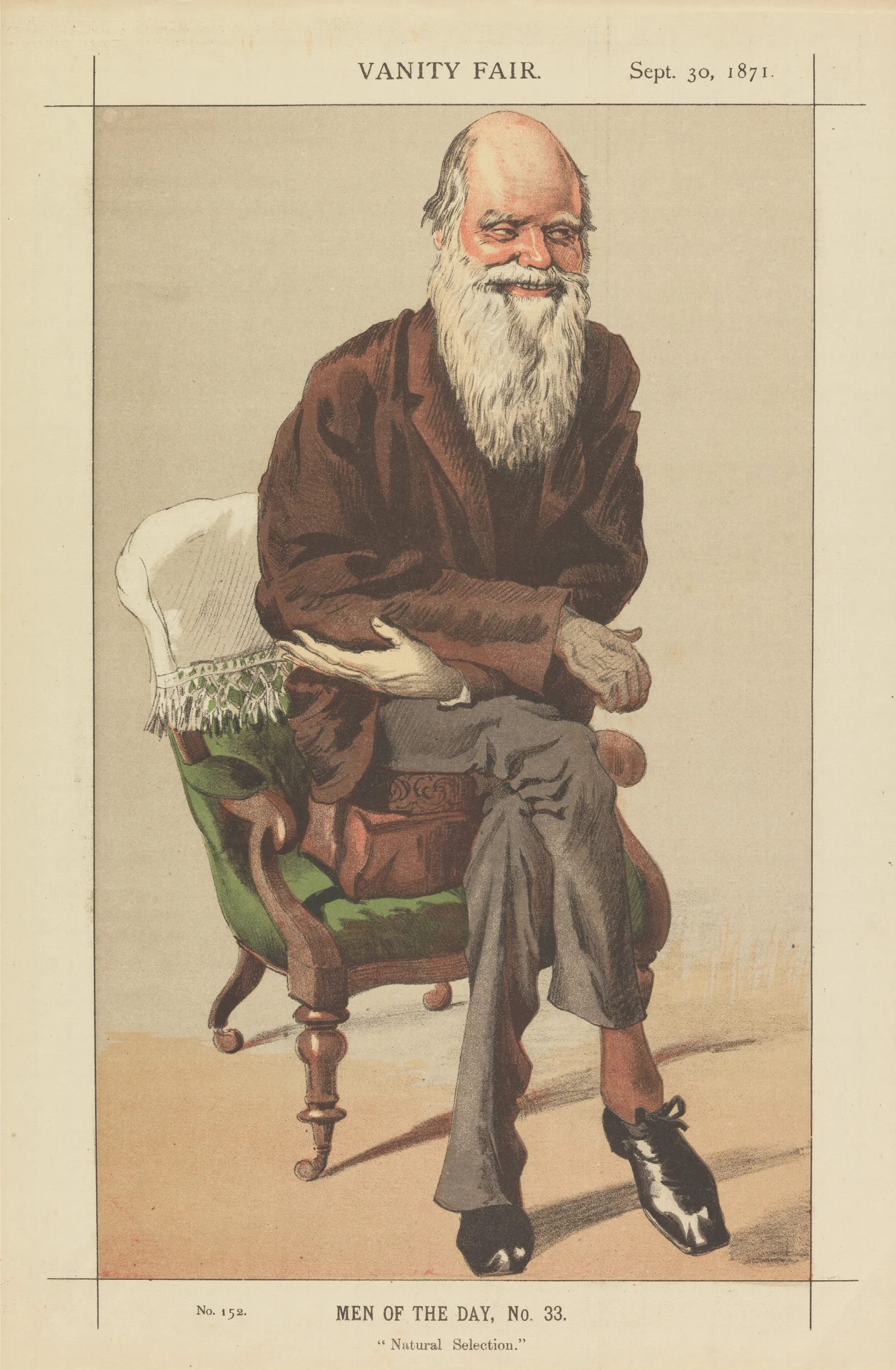 Vanity Fair Men Of The Day No 33 Natural Selection Wall Art by James Tissot - Canvas Print