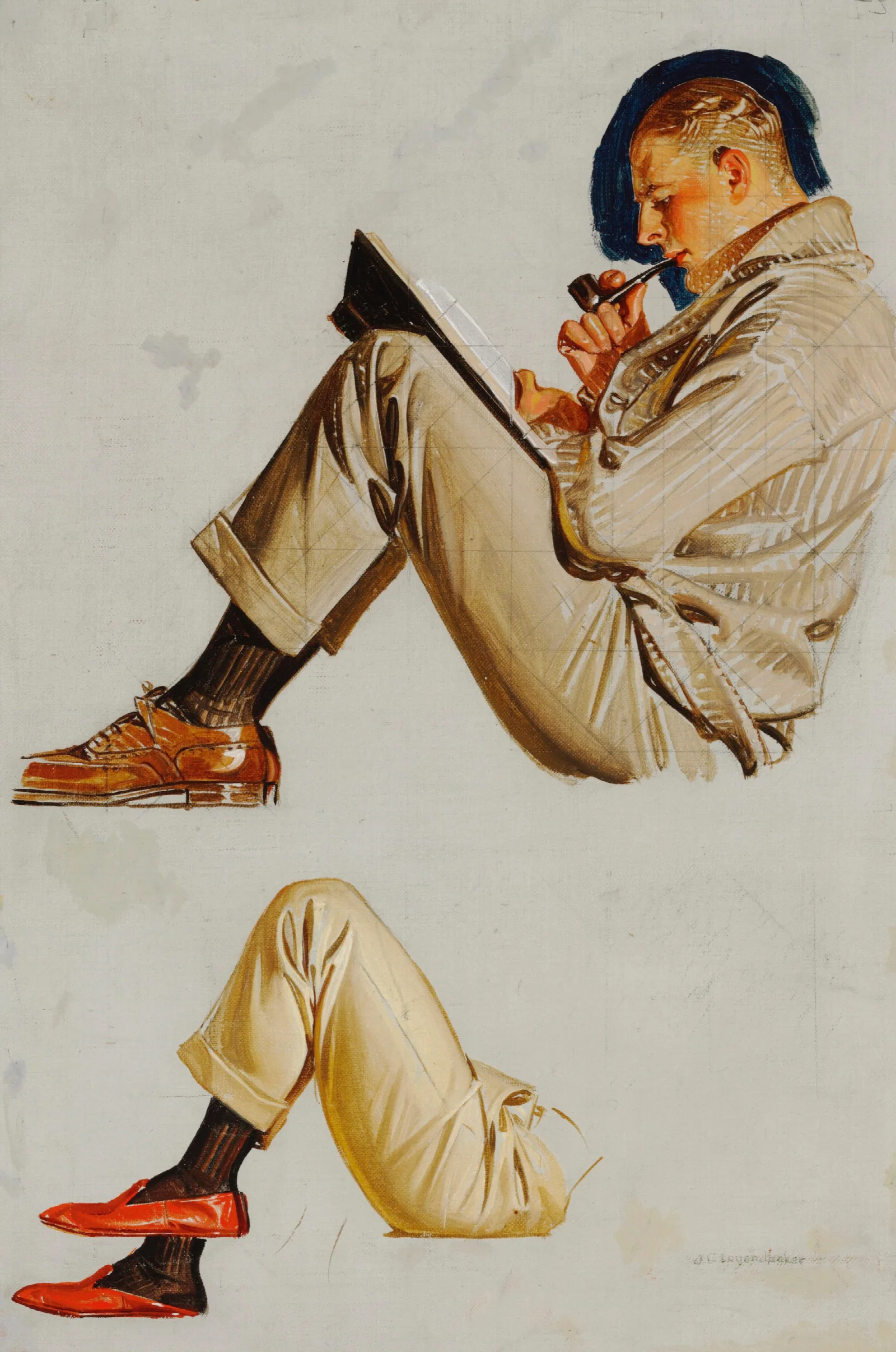 Study For Interwoven Socks Wall Art by Joseph Christian Leyendecker - Canvas Print