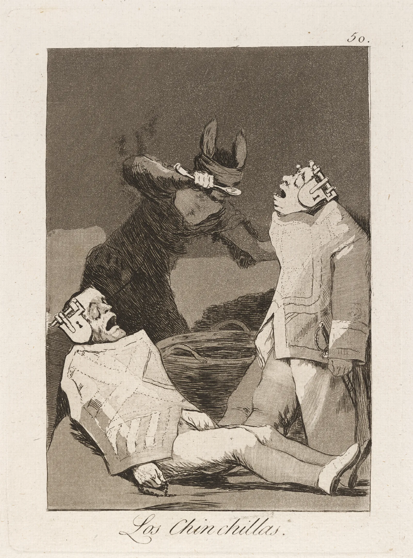 Los Chinchillas The Chinchillas Wall Art by Francisco de Goya - Canvas Print