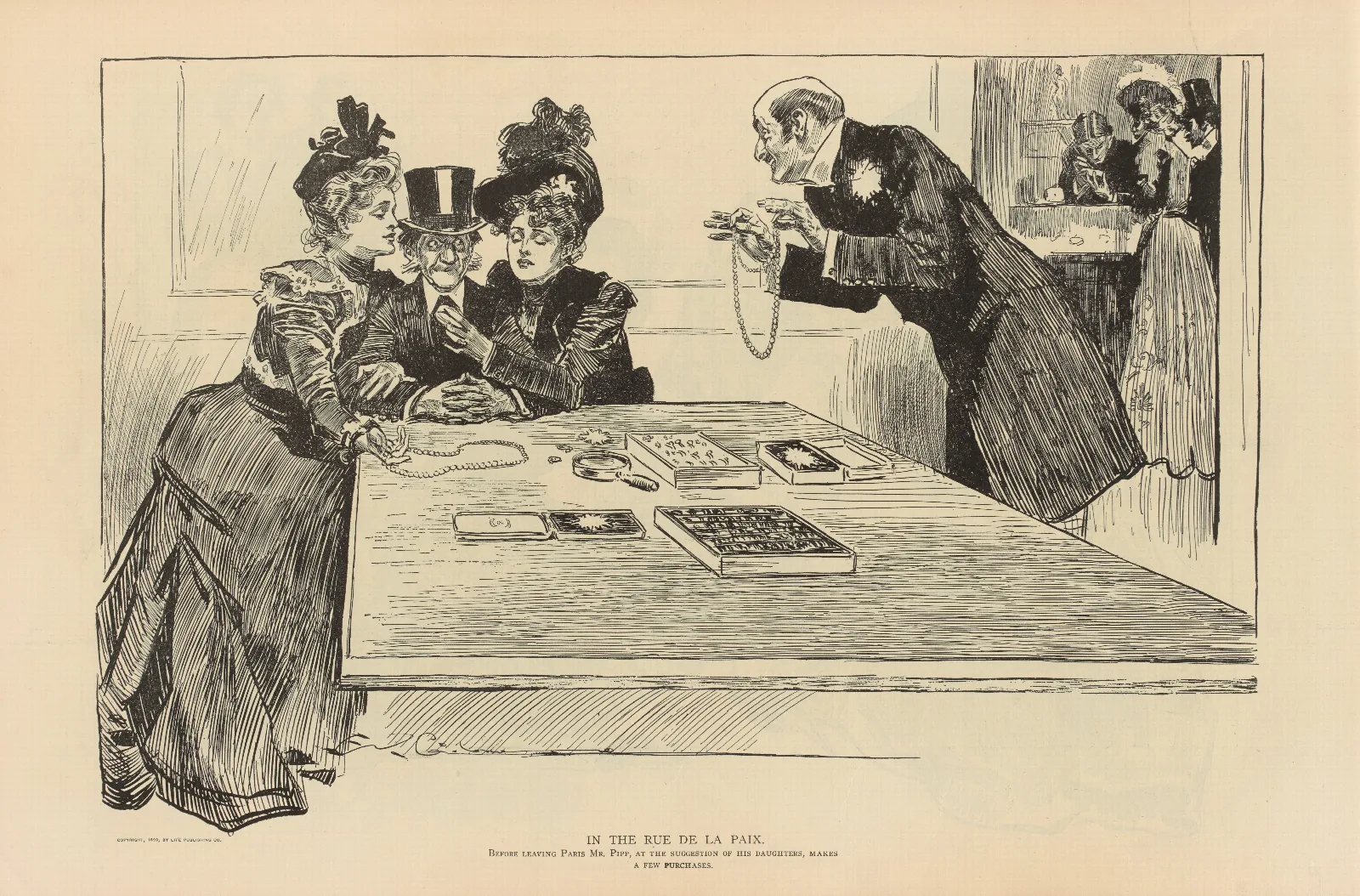 In The Rue De La Paris Wall Art by Charles Dana Gibson - Canvas Print