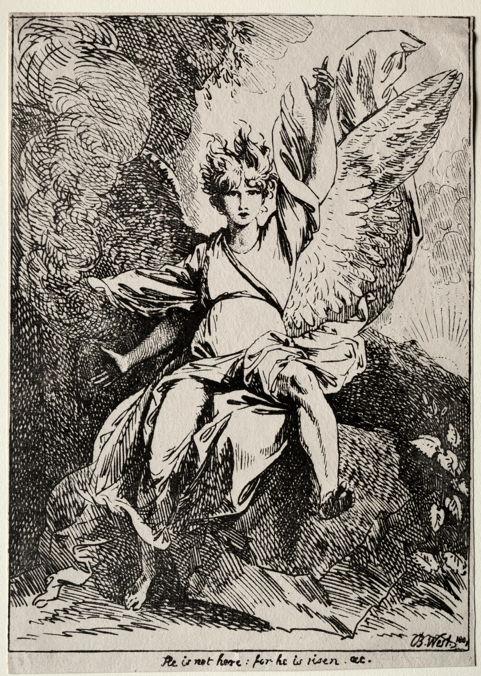 The Angel At The Tomb Of Christ 3 Wall Art by Benjamin West - Canvas Print