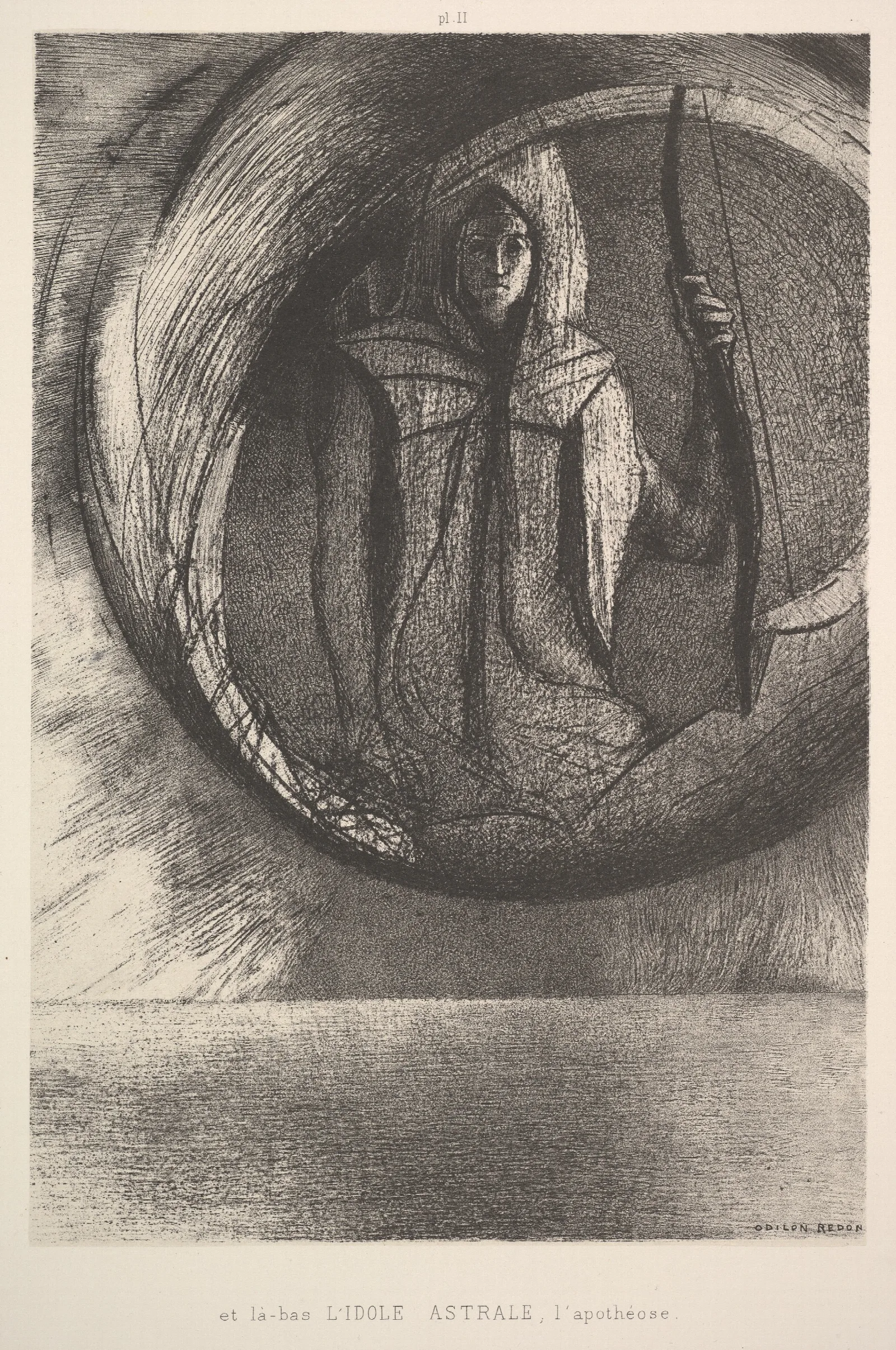 And Over There The Astral Idol The Apotheosis Wall Art by Odilon Redon - Canvas Print