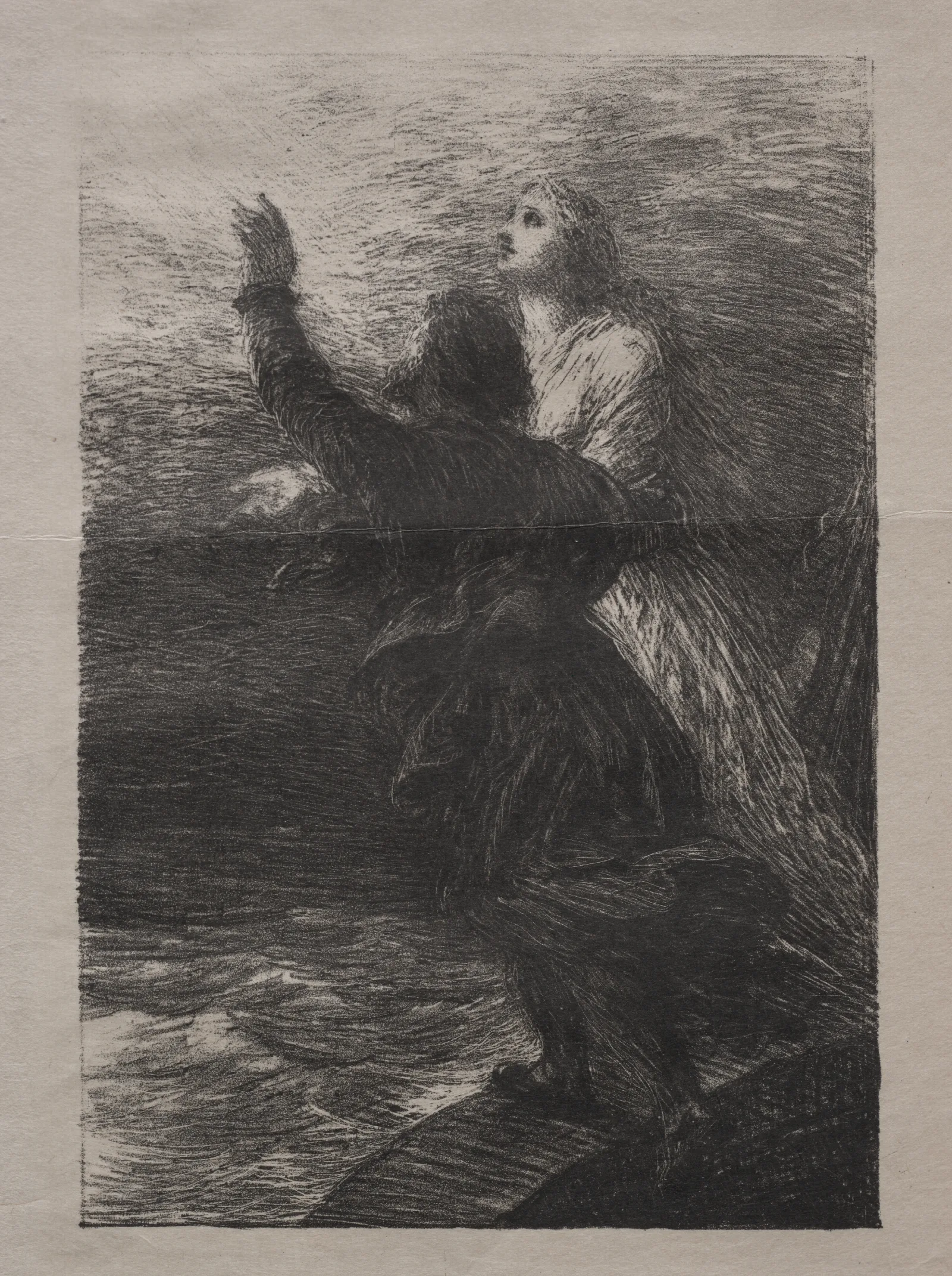 The Flying Dutchman Act Iii The Ecstasy Of Senta And The Dutchman Wall Art by Henri Fantin-Latour - Canvas Print