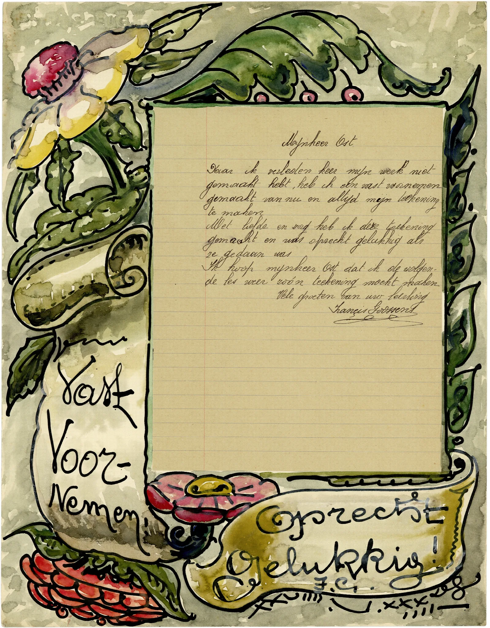 Brief Goossens Wall Art by Alfred Ost - Canvas Print