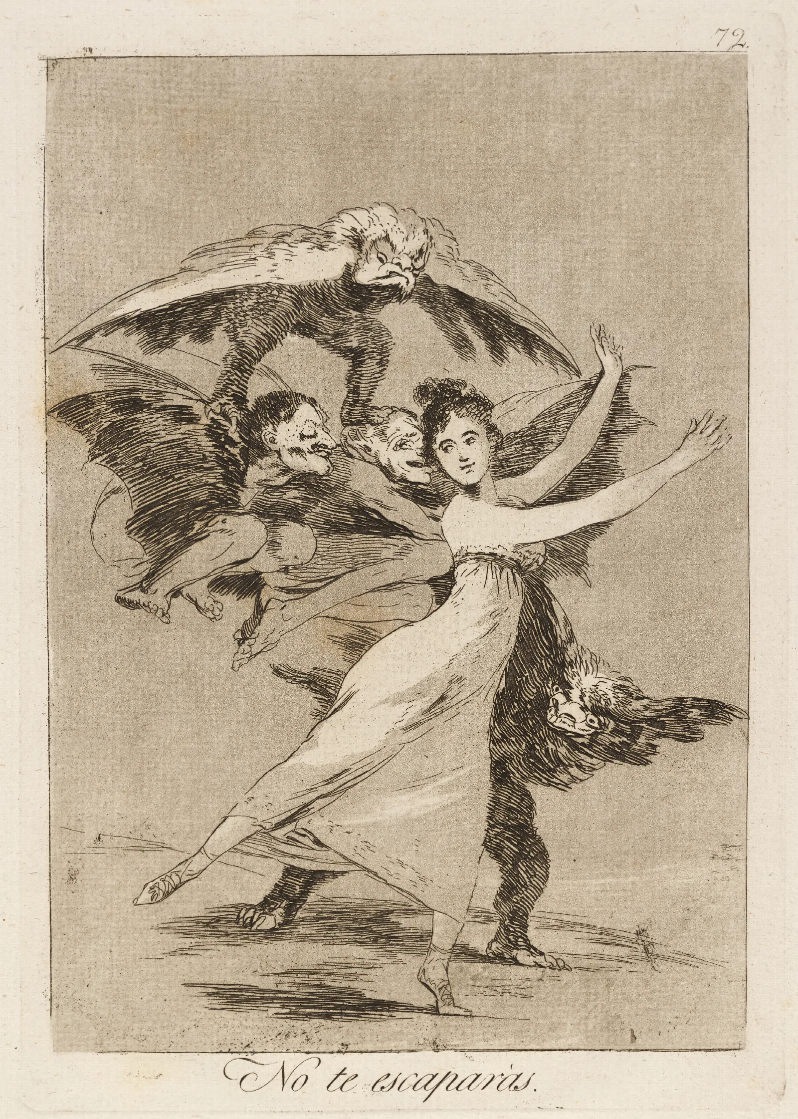 No Te Escaparas You Will Not Escape Wall Art by Francisco de Goya - Canvas Print