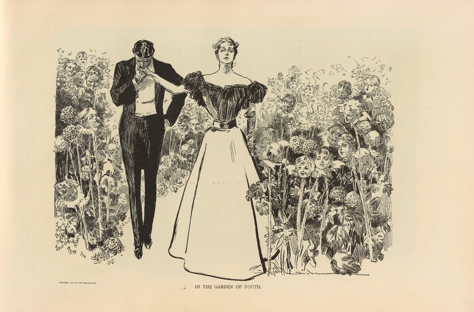 In The Garden Of Youth Wall Art by Charles Dana Gibson - Canvas Print