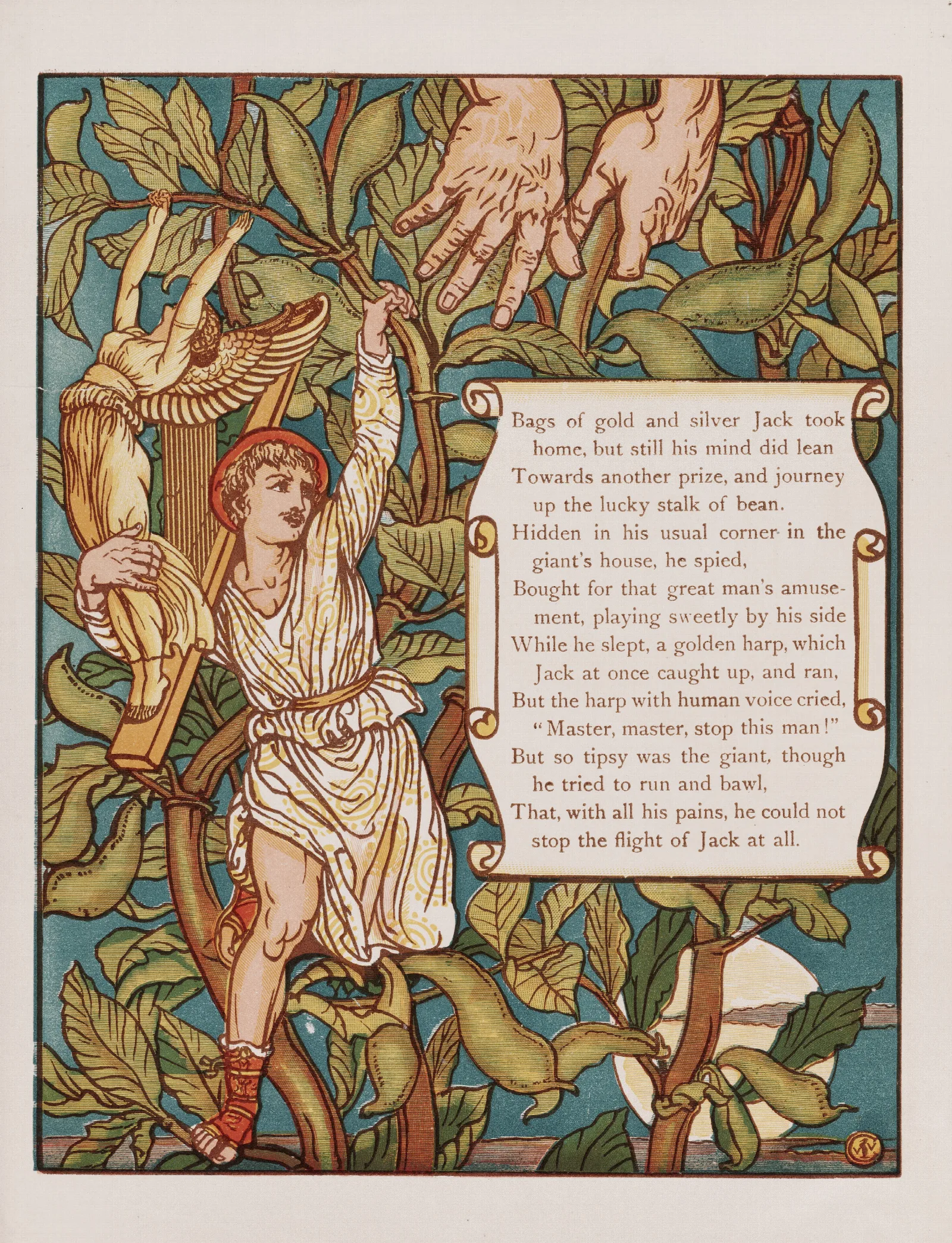Jack And The Bean Stalk Pl 7 Wall Art by Walter Crane - Canvas Print