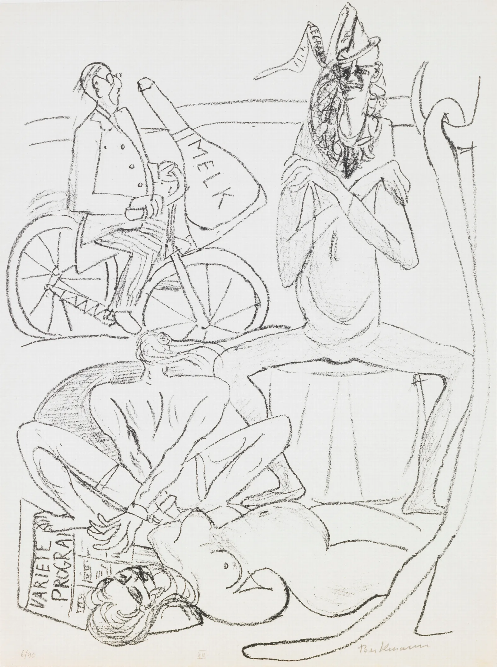 Circus Plate 12 From The Portfolio Day And Dream Wall Art by Max Beckmann - Canvas Print