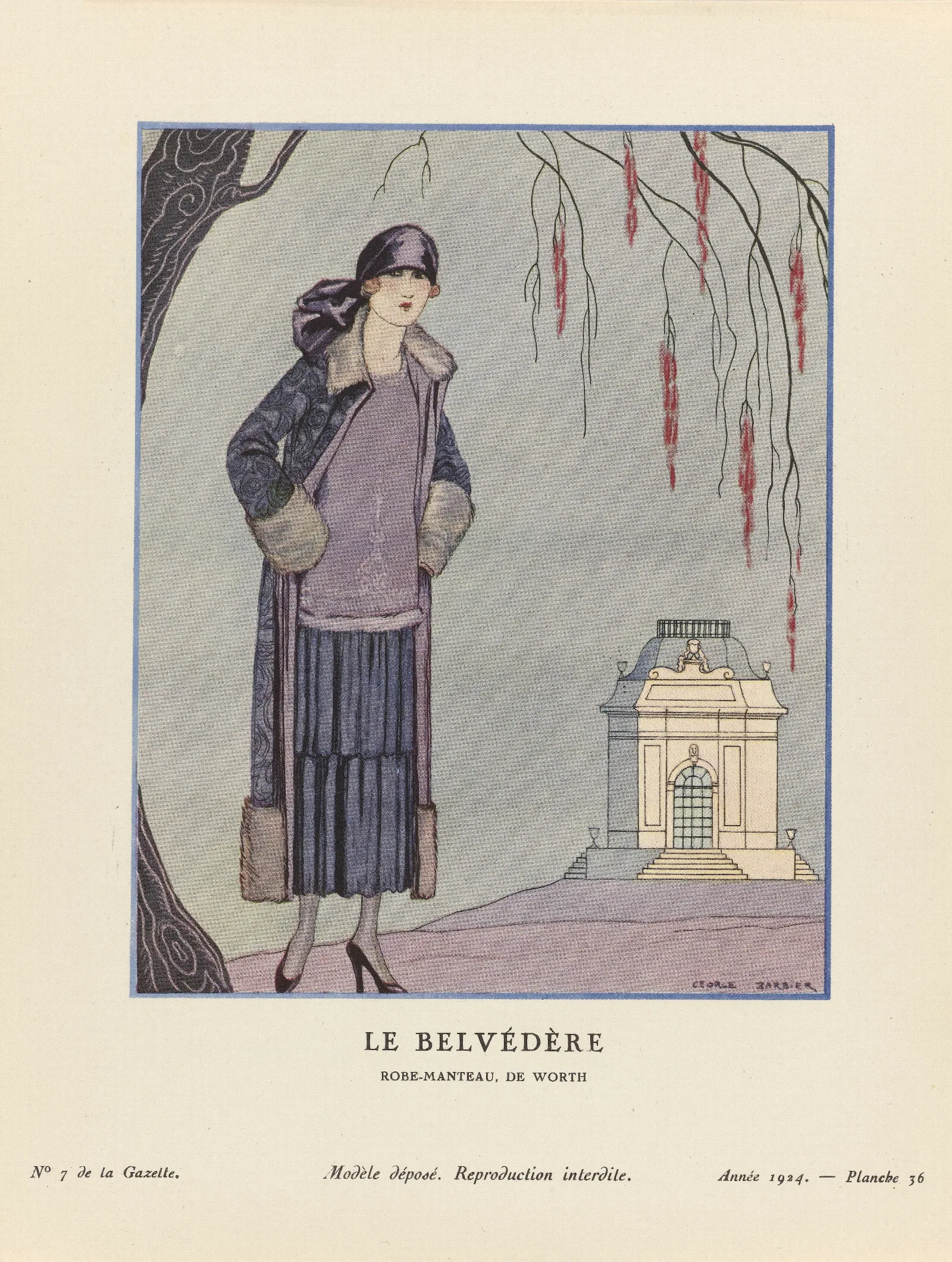 Gazette Du Bon Ton Le Belvedere Robe Manteau De Worth Wall Art by George Barbier - Canvas Print