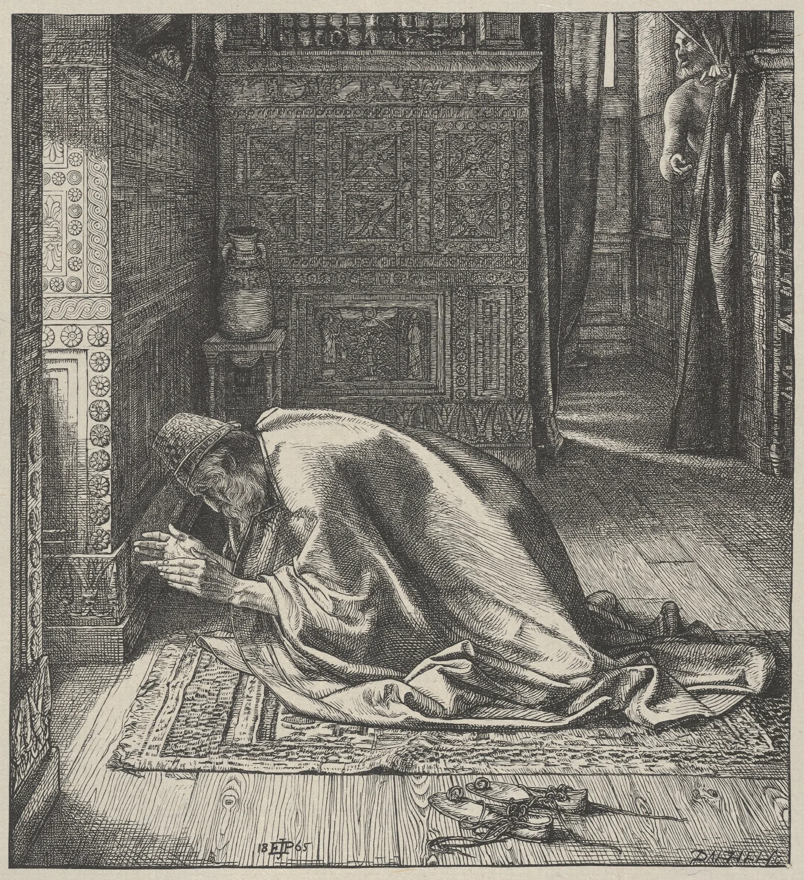 Daniels Prayer Wall Art by Edward John Poynter - Canvas Print