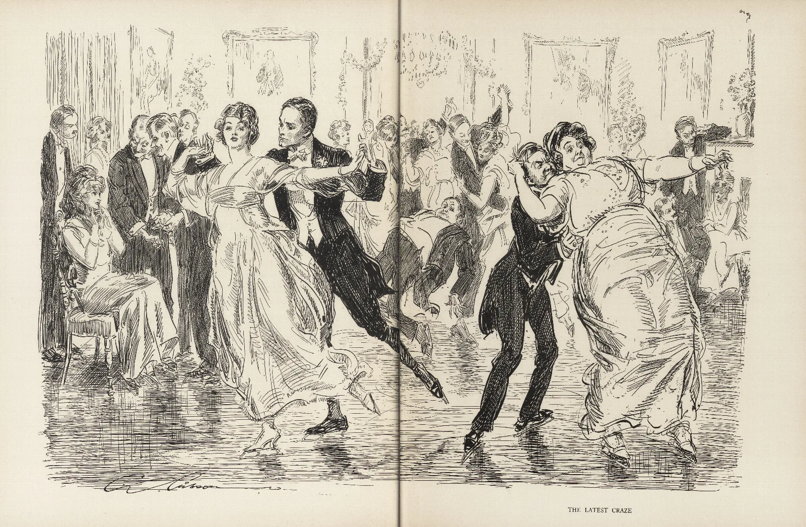 The Latest Craze Wall Art by Charles Dana Gibson - Canvas Print