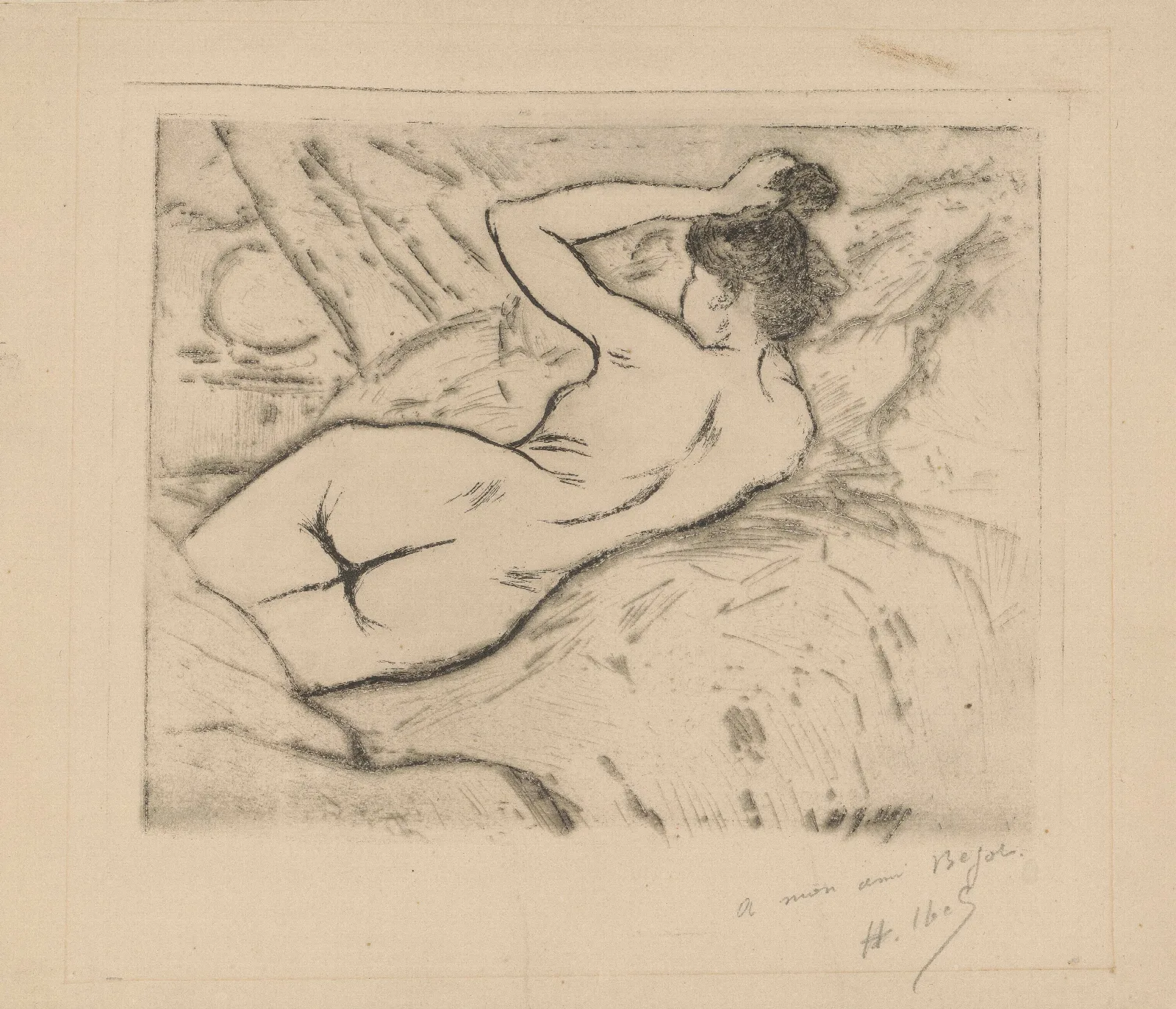 Femme Nue Allongee 4 Wall Art by Henri-Gabriel Ibels - Canvas Print