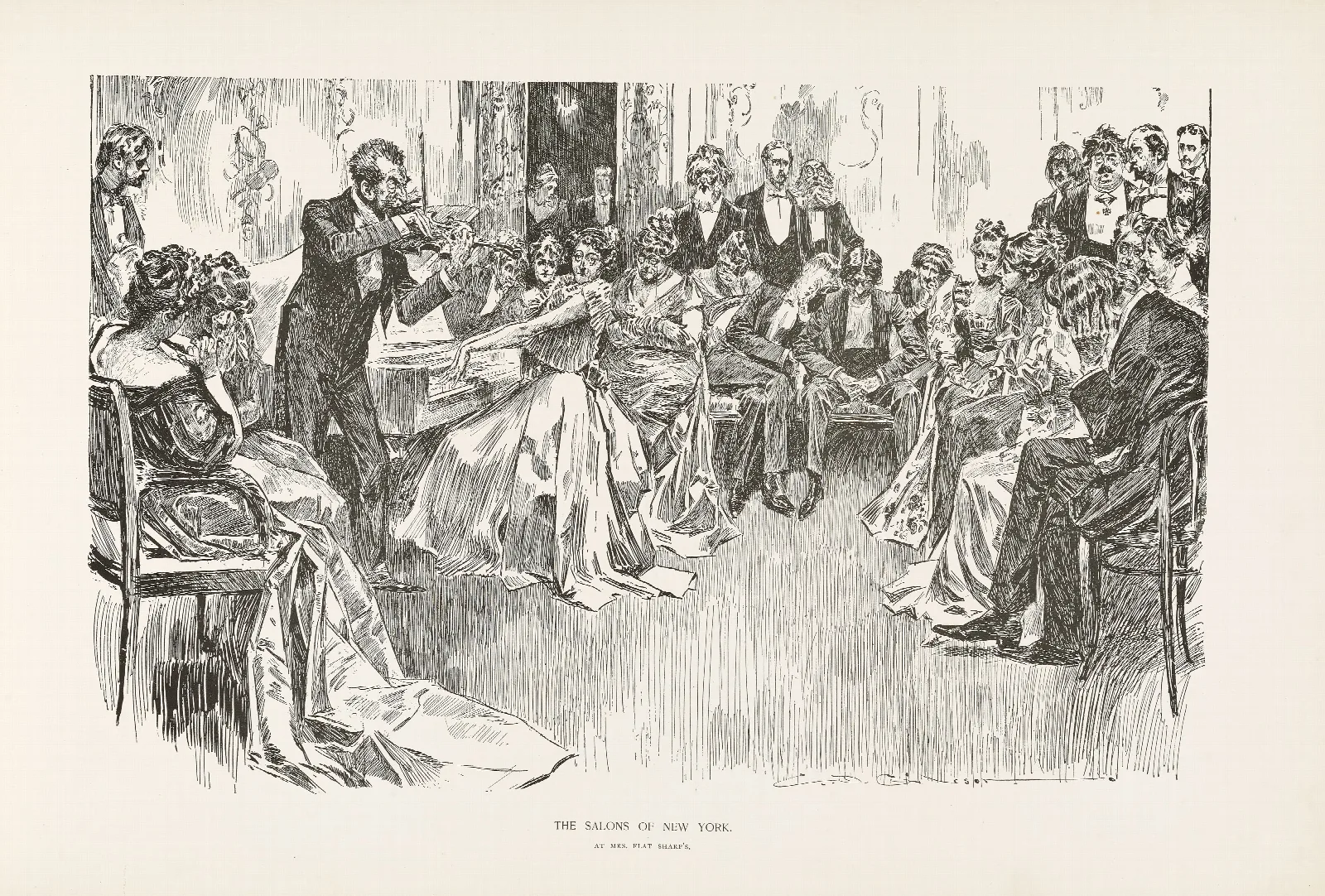 The Salons Of New York At Mrs Flat Sharps Wall Art by Charles Dana Gibson - Canvas Print