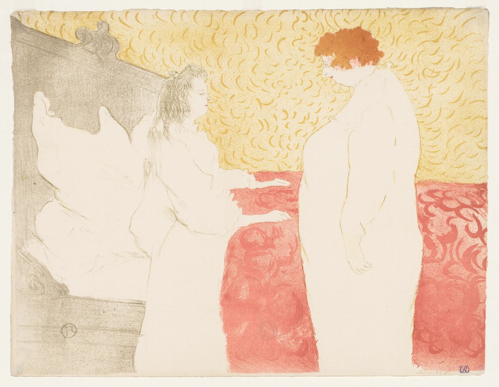 Elles Woman In Bed Mlle Cha U Ka O Wall Art by Henri de Toulouse-Lautrec - Canvas Print