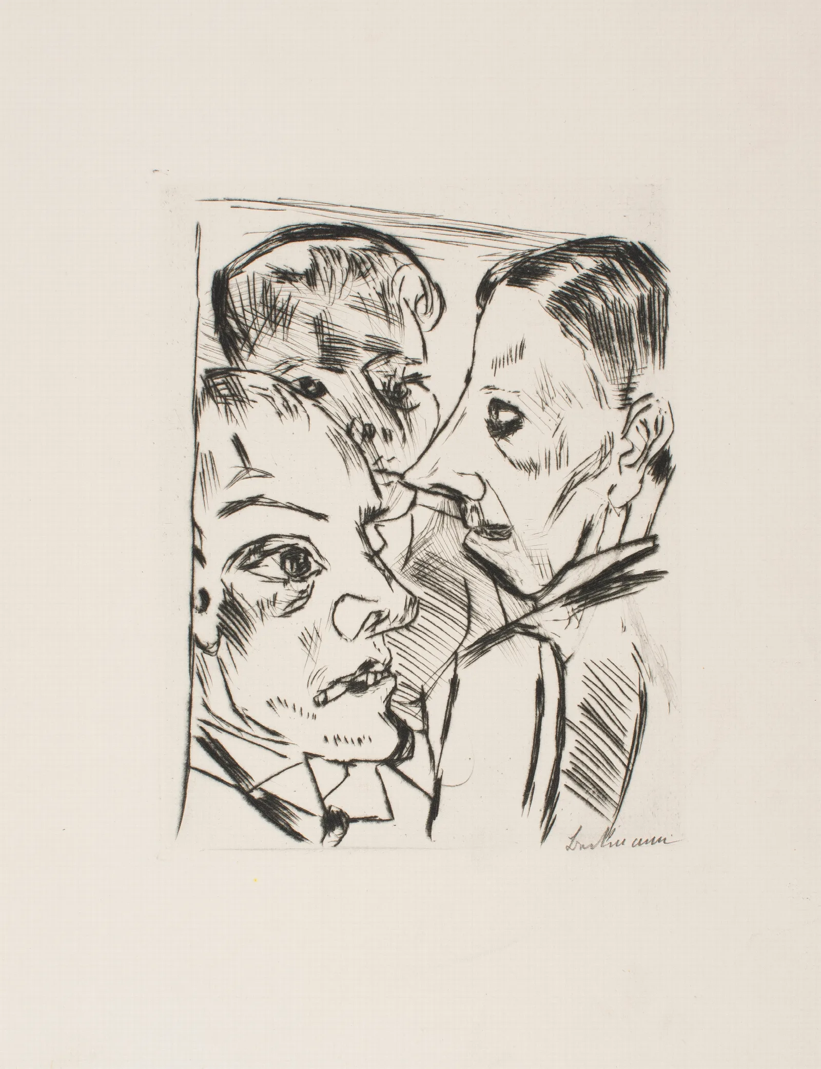 Mr Muller I And The Barmaid Wall Art by Max Beckmann - Canvas Print