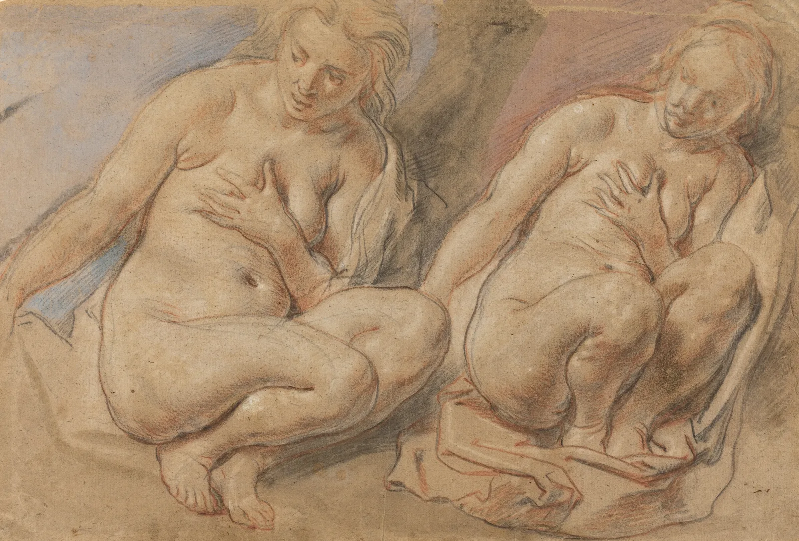 Susannah Crouching Wall Art by Jacob Jordaens - Canvas Print