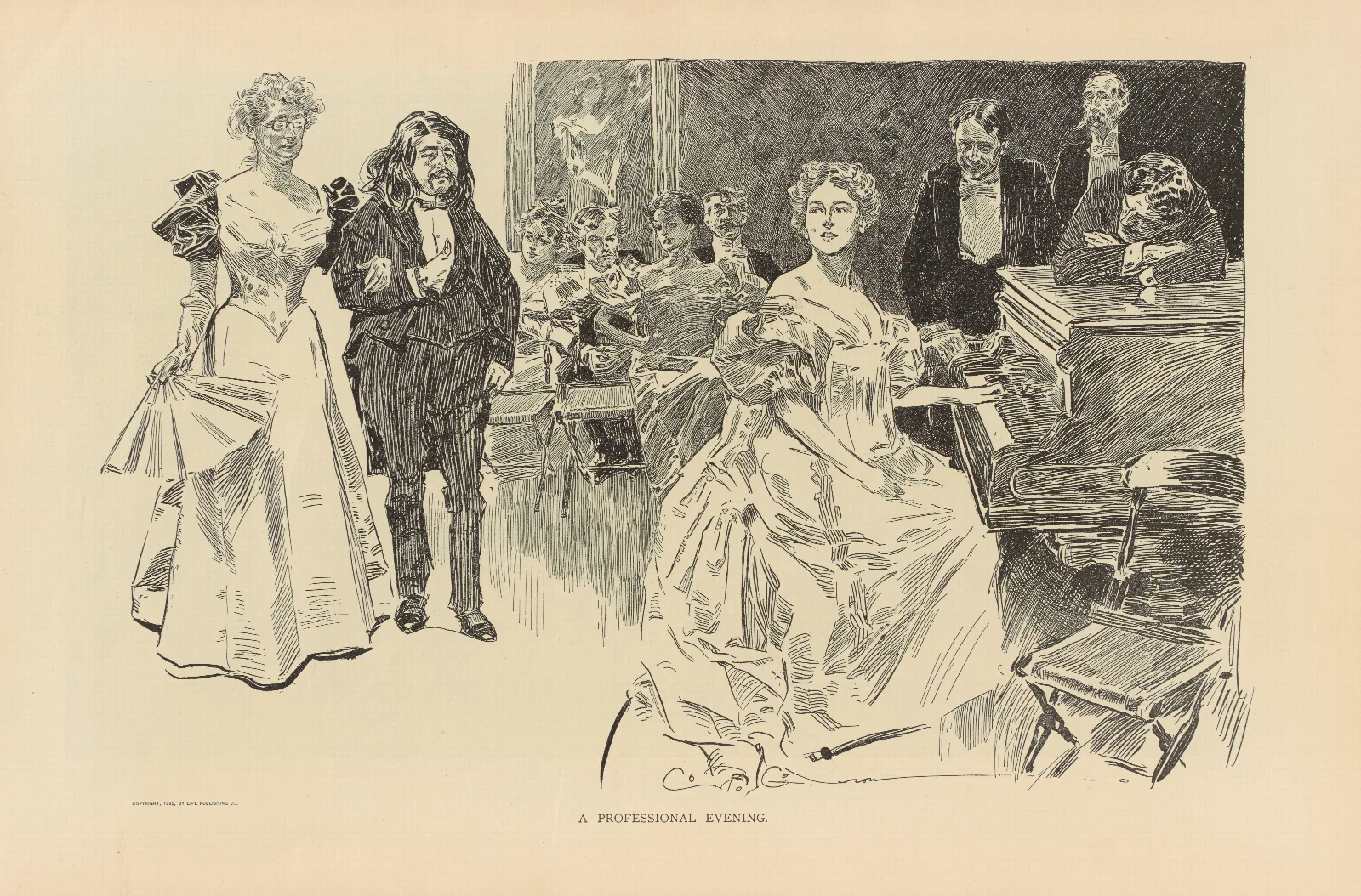 A Professional Evening 2 Wall Art by Charles Dana Gibson - Canvas Print