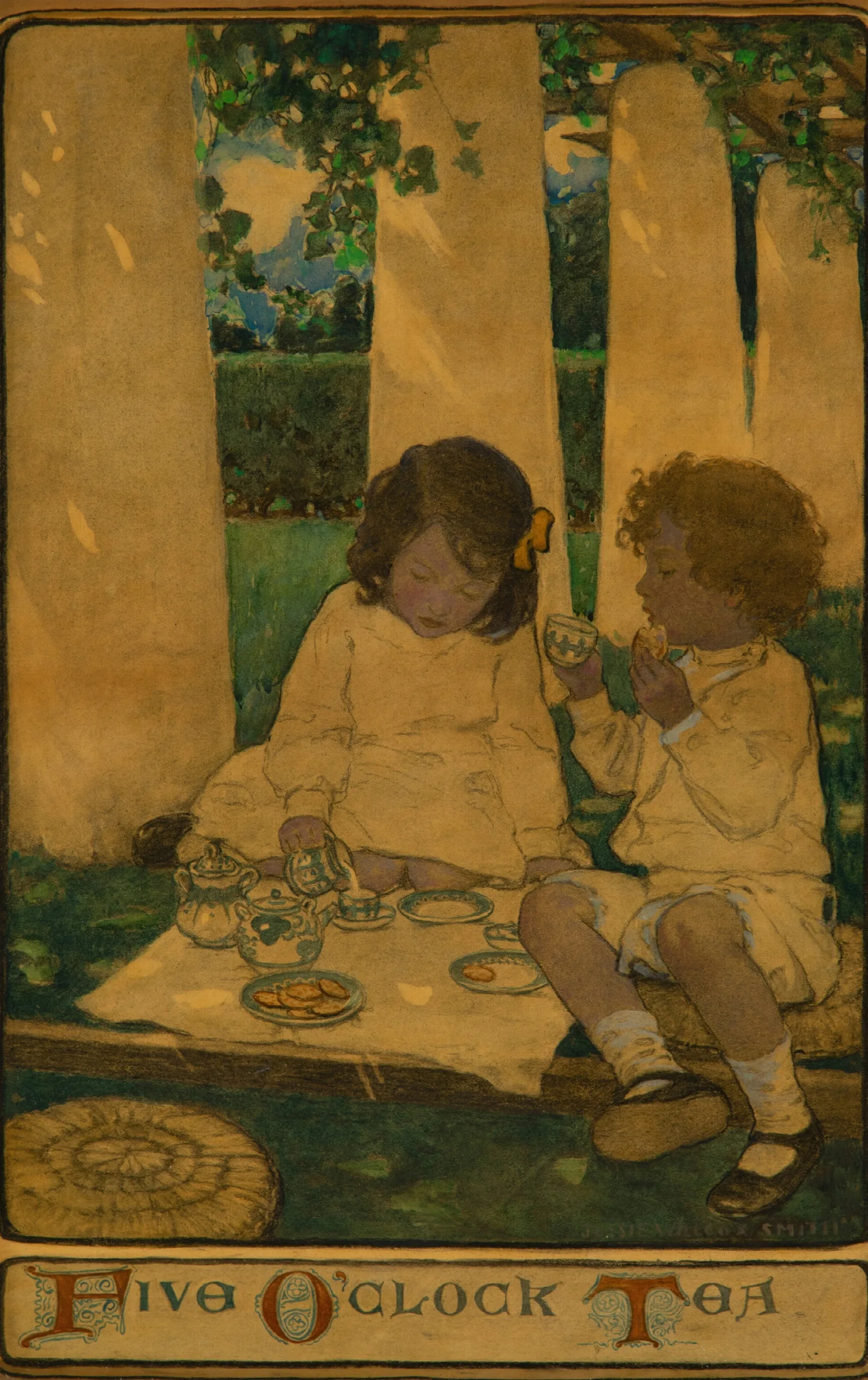 Five Oclock Tea 3 Wall Art by Jessie Willcox Smith - Canvas Print