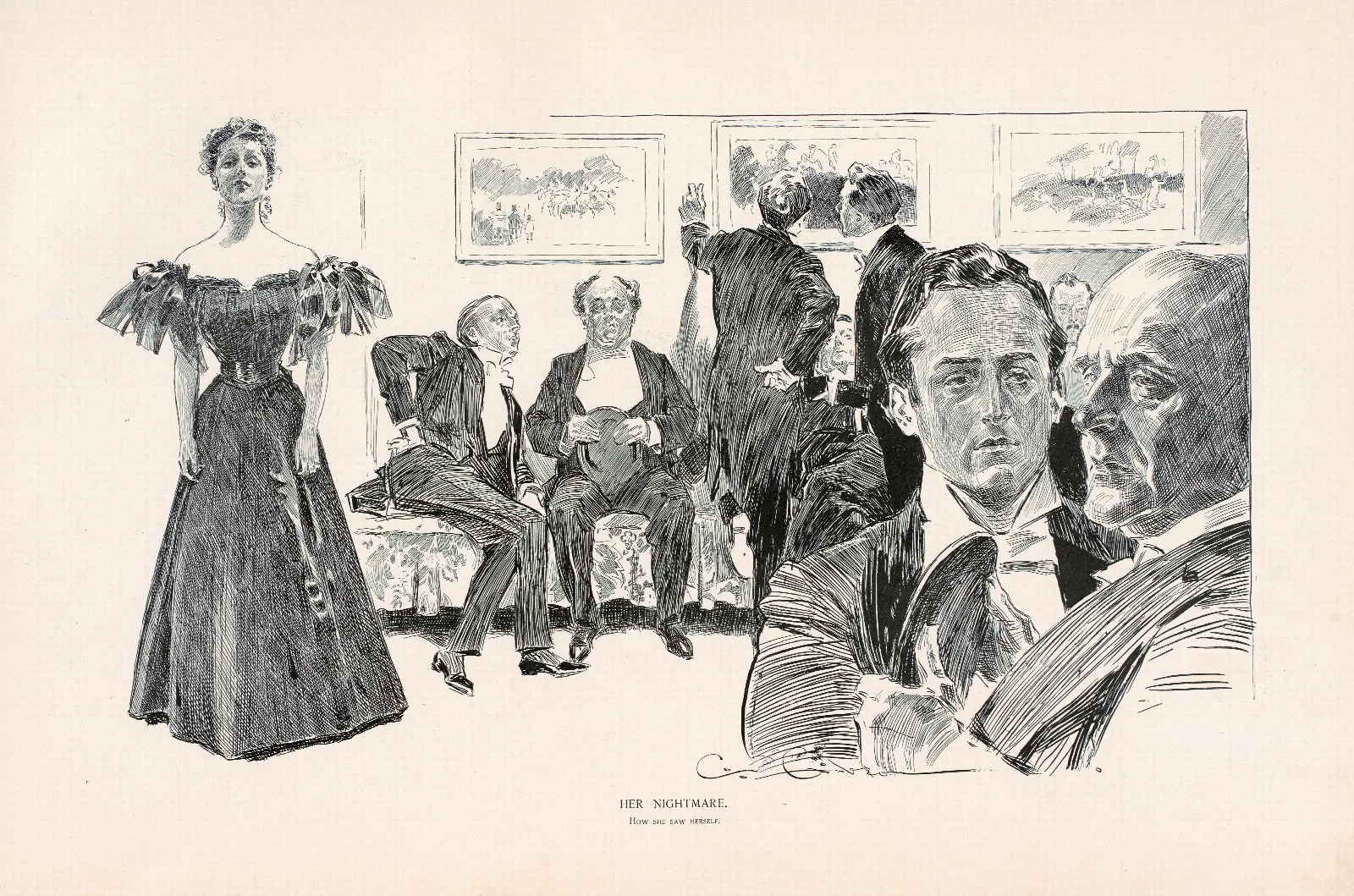 Her Nightmare Wall Art by Charles Dana Gibson - Canvas Print