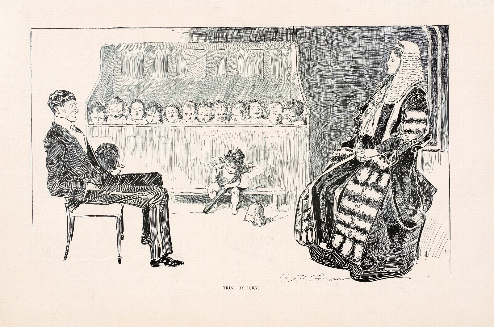 Trial By Jury Wall Art by Charles Dana Gibson - Canvas Print
