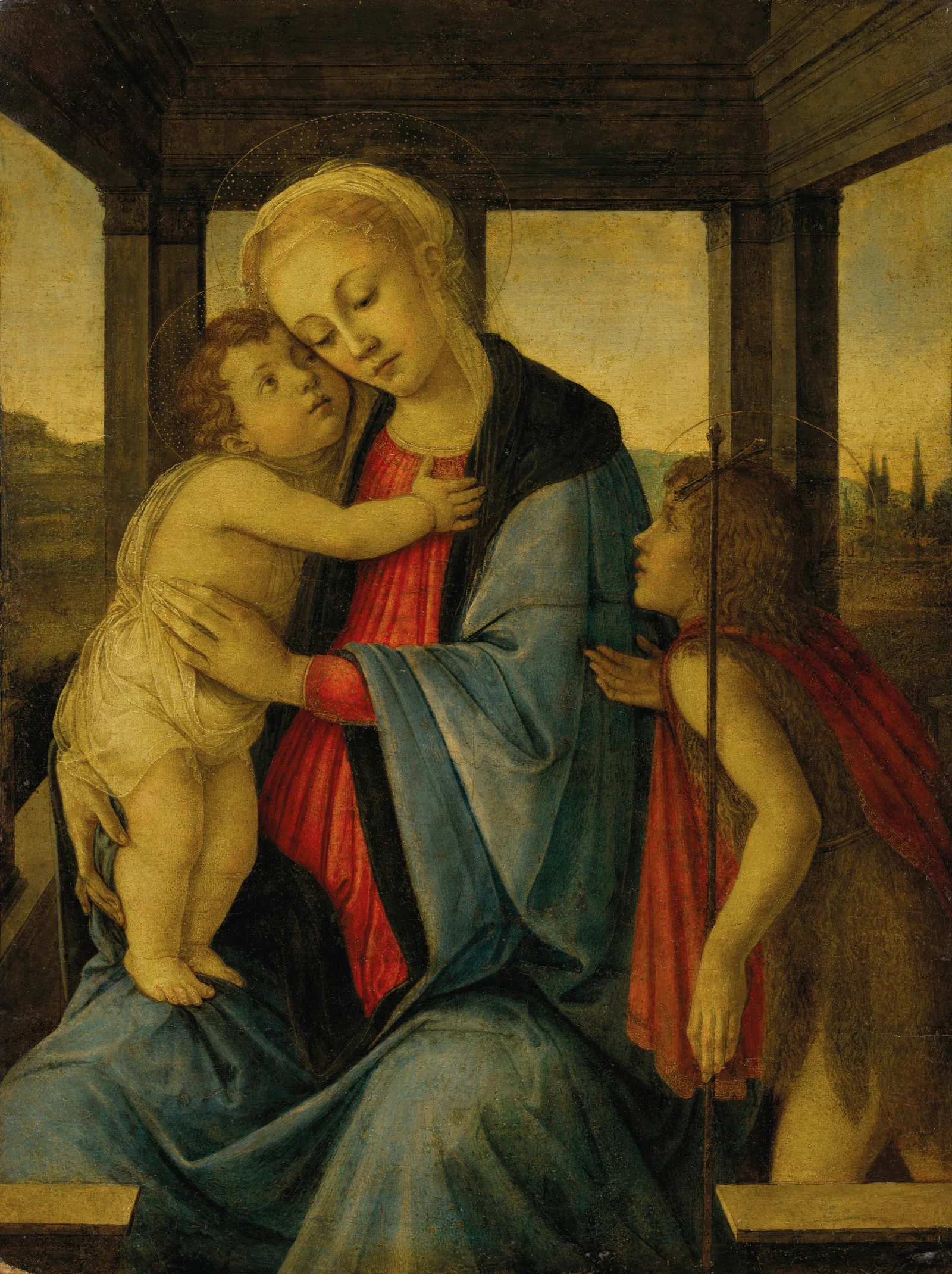 The Madonna And Child With The Infant Saint John The Baptist 8 Wall Art by Sandro Botticelli - Canvas Print