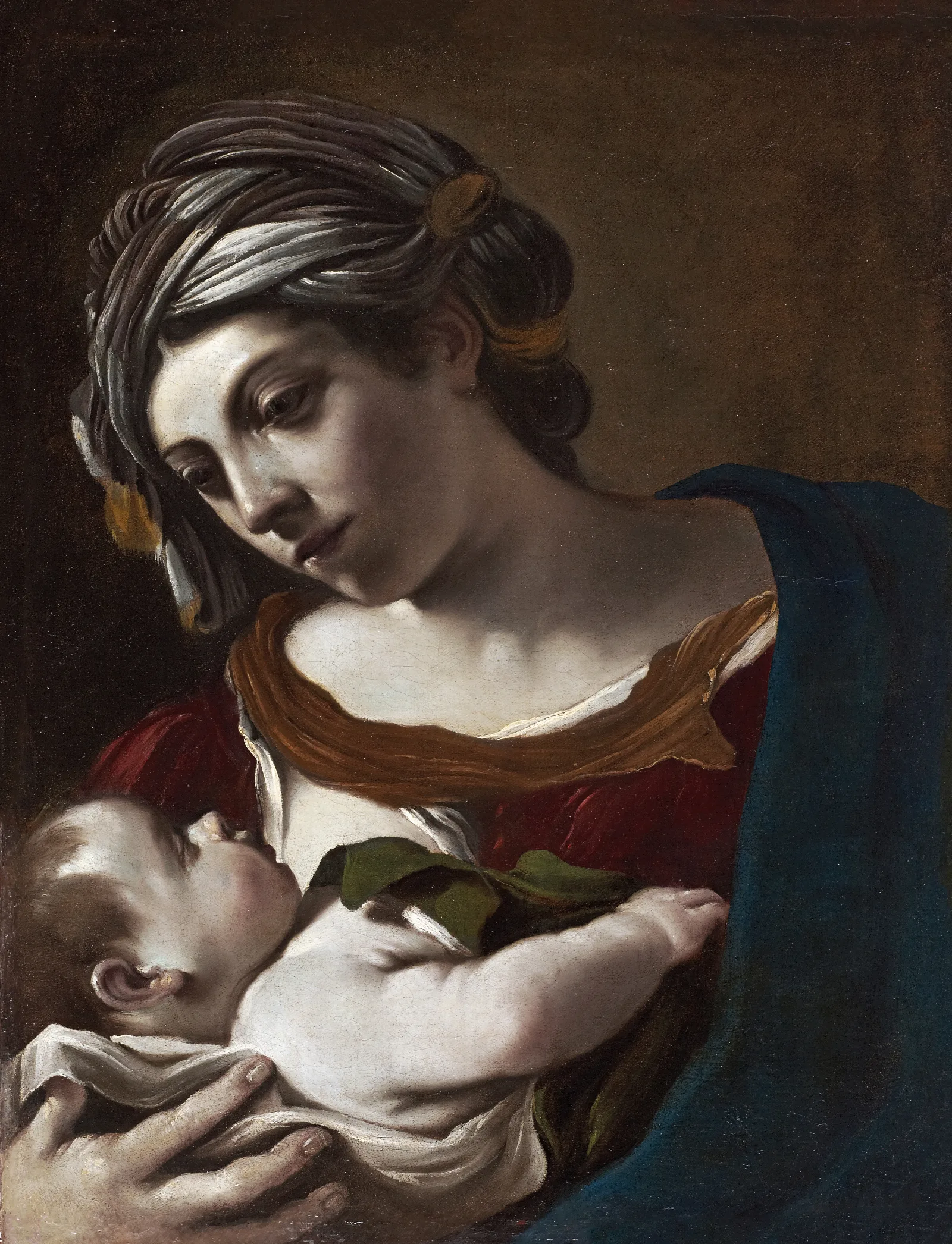 Virgin And Child 11 Wall Art by Guercino - Canvas Print