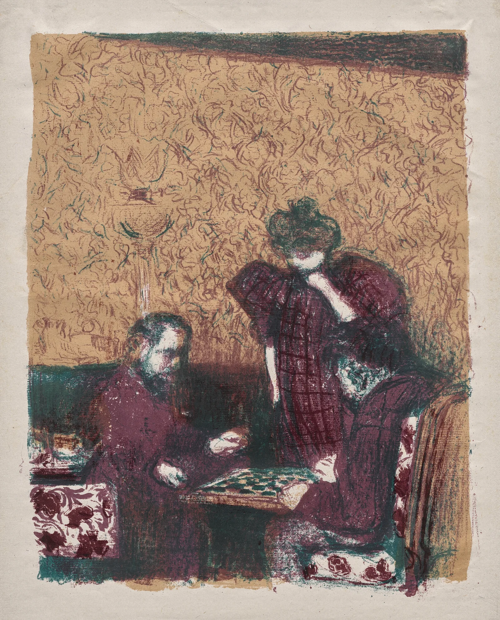 The Game Of Checkers Wall Art by Édouard Vuillard - Canvas Print