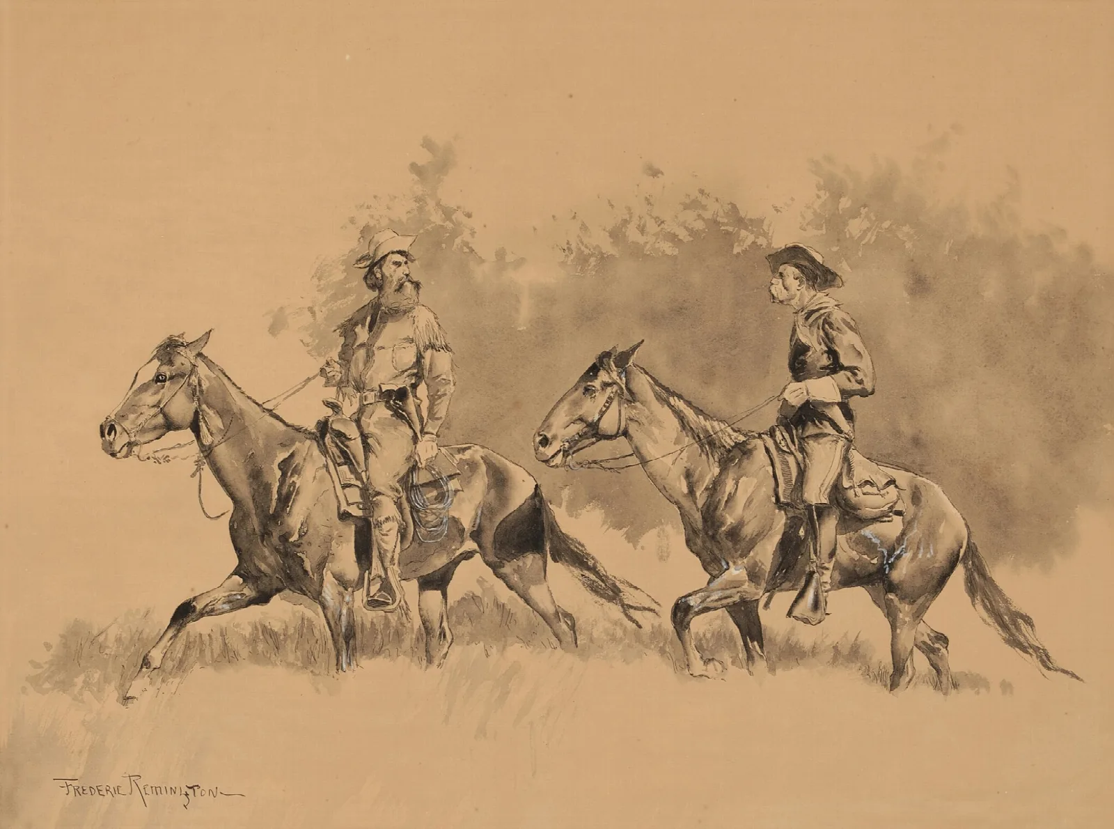 The Couriers Wall Art by Frederic Remington - Canvas Print