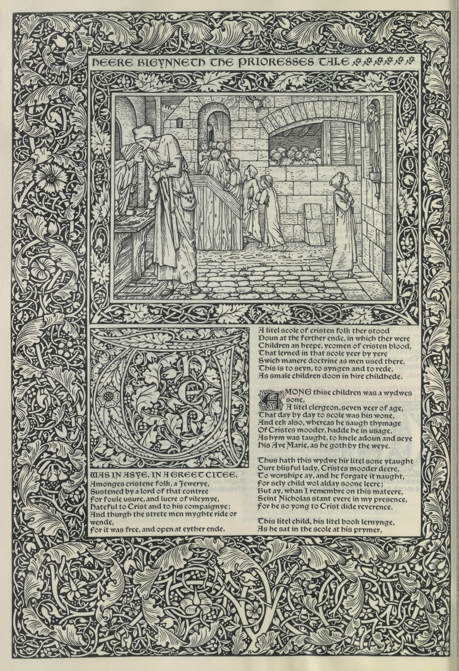 The Works Of Geoffrey Chaucer Pl 10 Wall Art by Sir Edward Coley Burne-Jones - Canvas Print