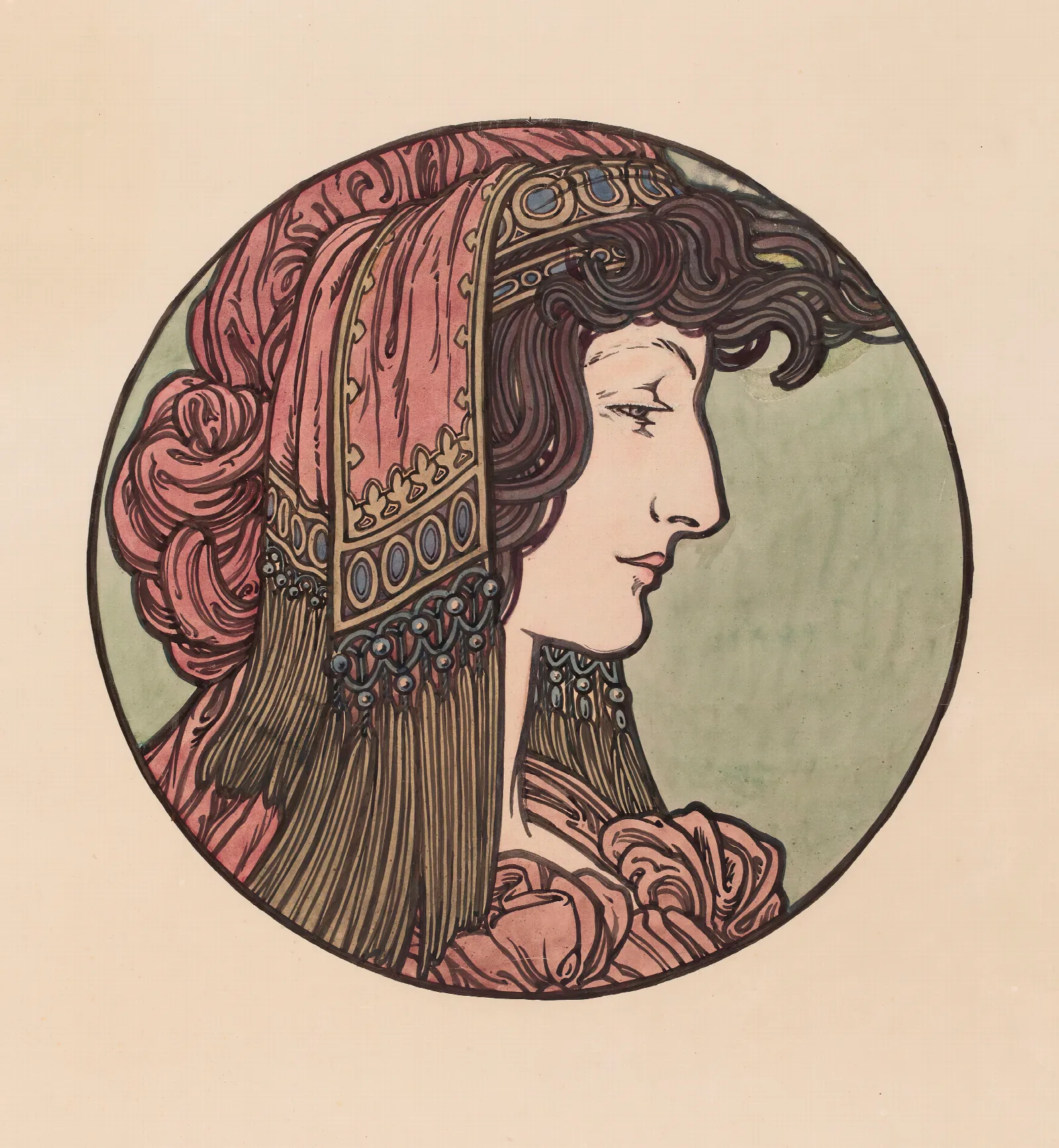 Vitrail Pour La Facade De La Boutique Fouquet 5 Wall Art by Alphonse Mucha - Canvas Print