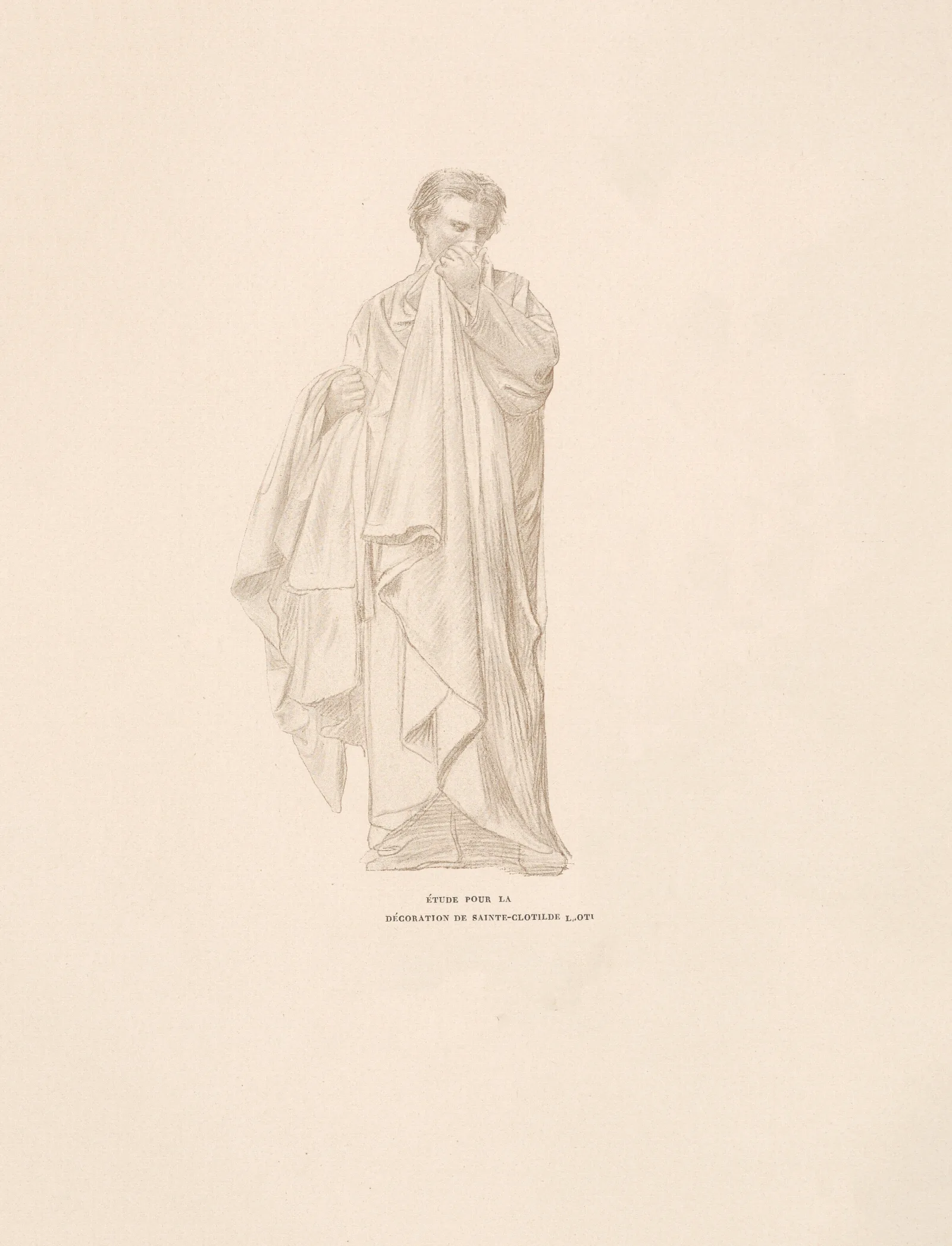Etude Pour La Decoration De Sainte Clotilde 3 Wall Art by William Bouguereau - Canvas Print