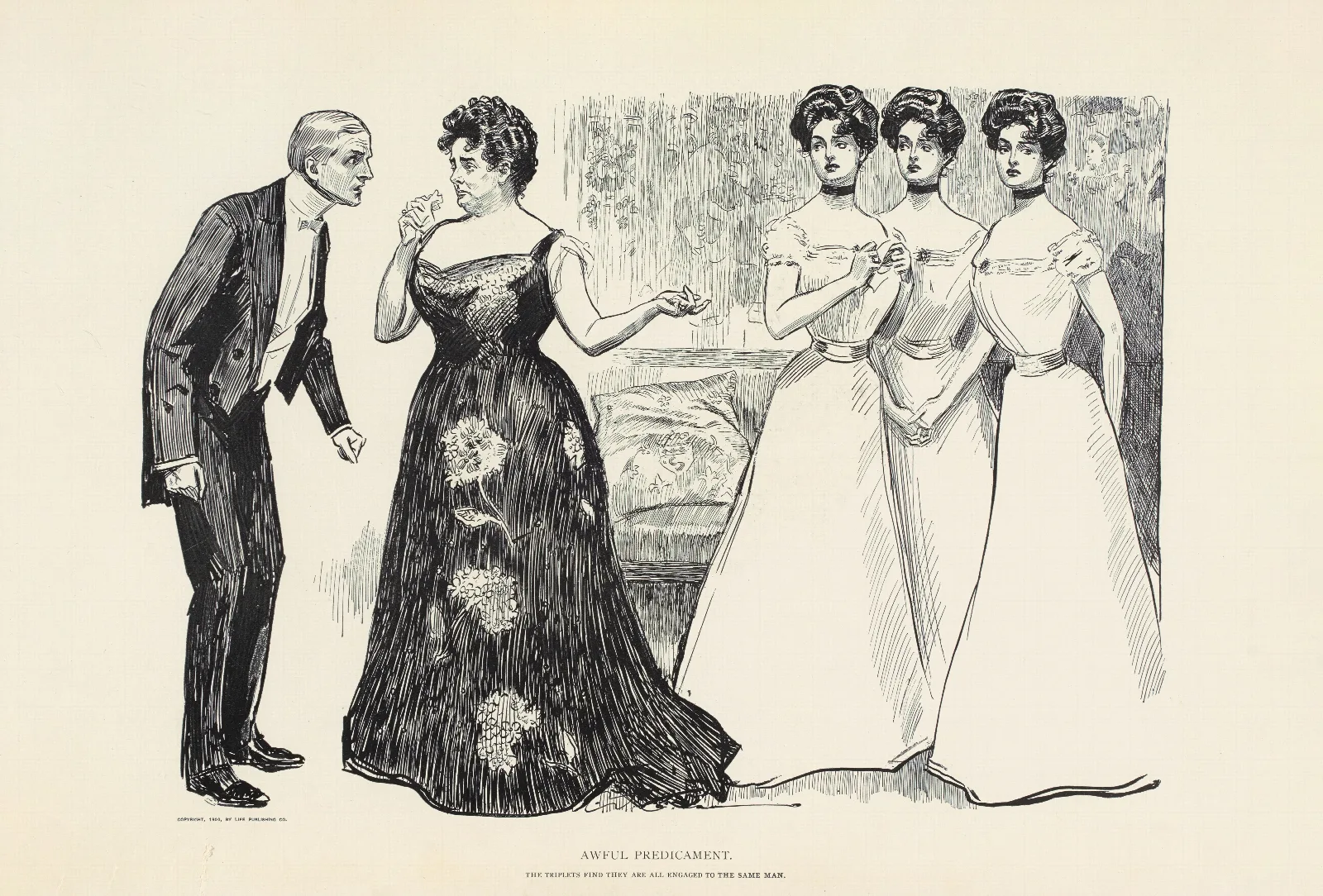 Awful Predicament Wall Art by Charles Dana Gibson - Canvas Print