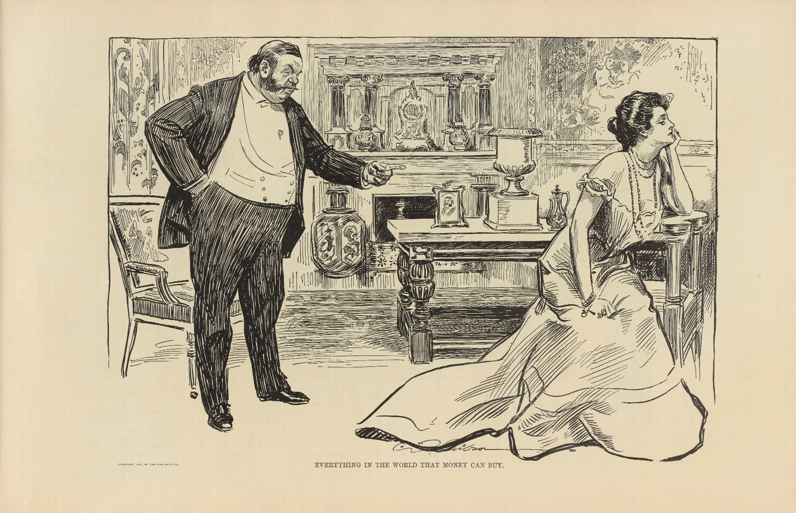 Everything In The World That Money Can Buy Wall Art by Charles Dana Gibson - Canvas Print