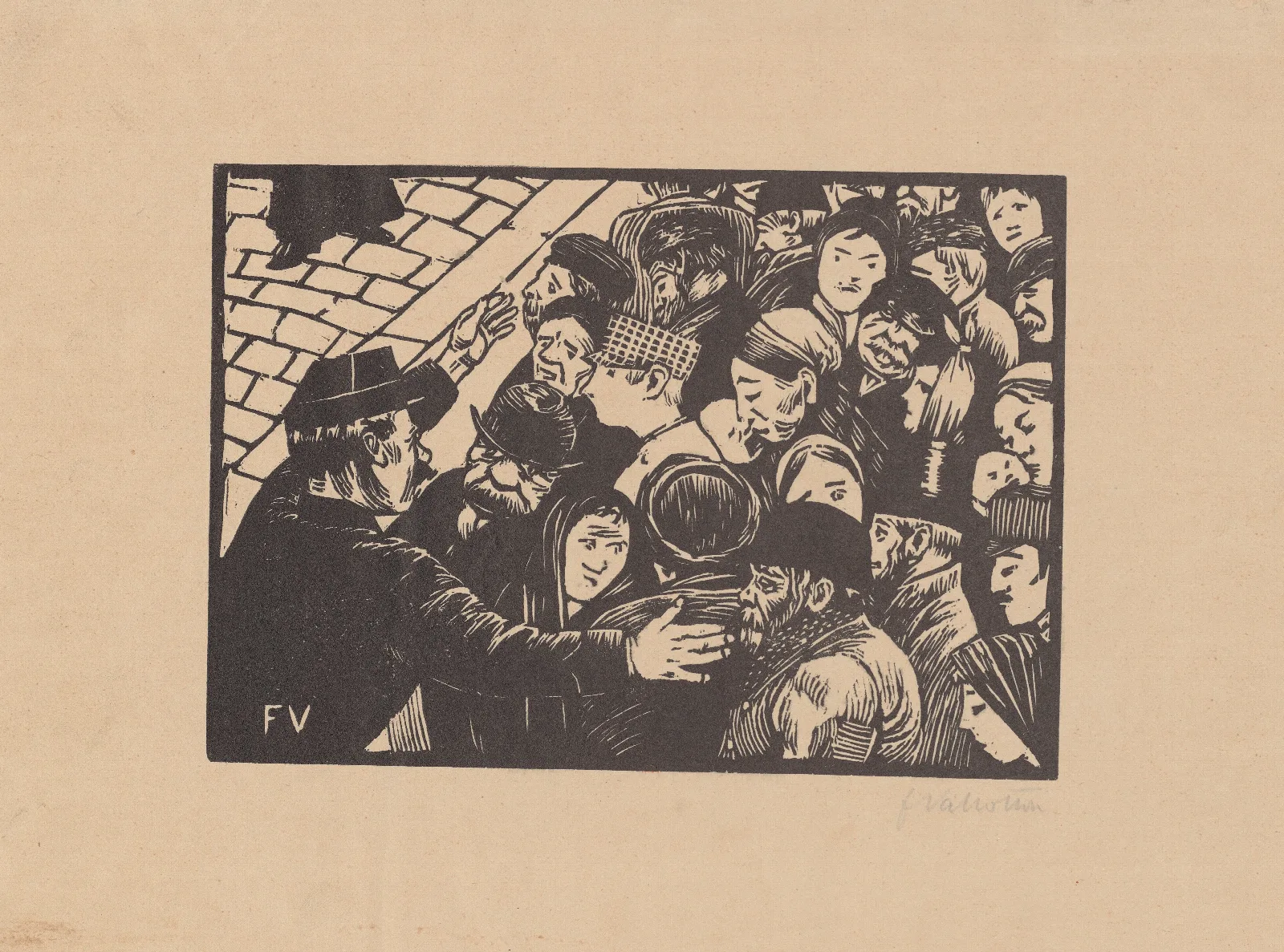 La Foule A Paris Wall Art by Félix Vallotton - Canvas Print