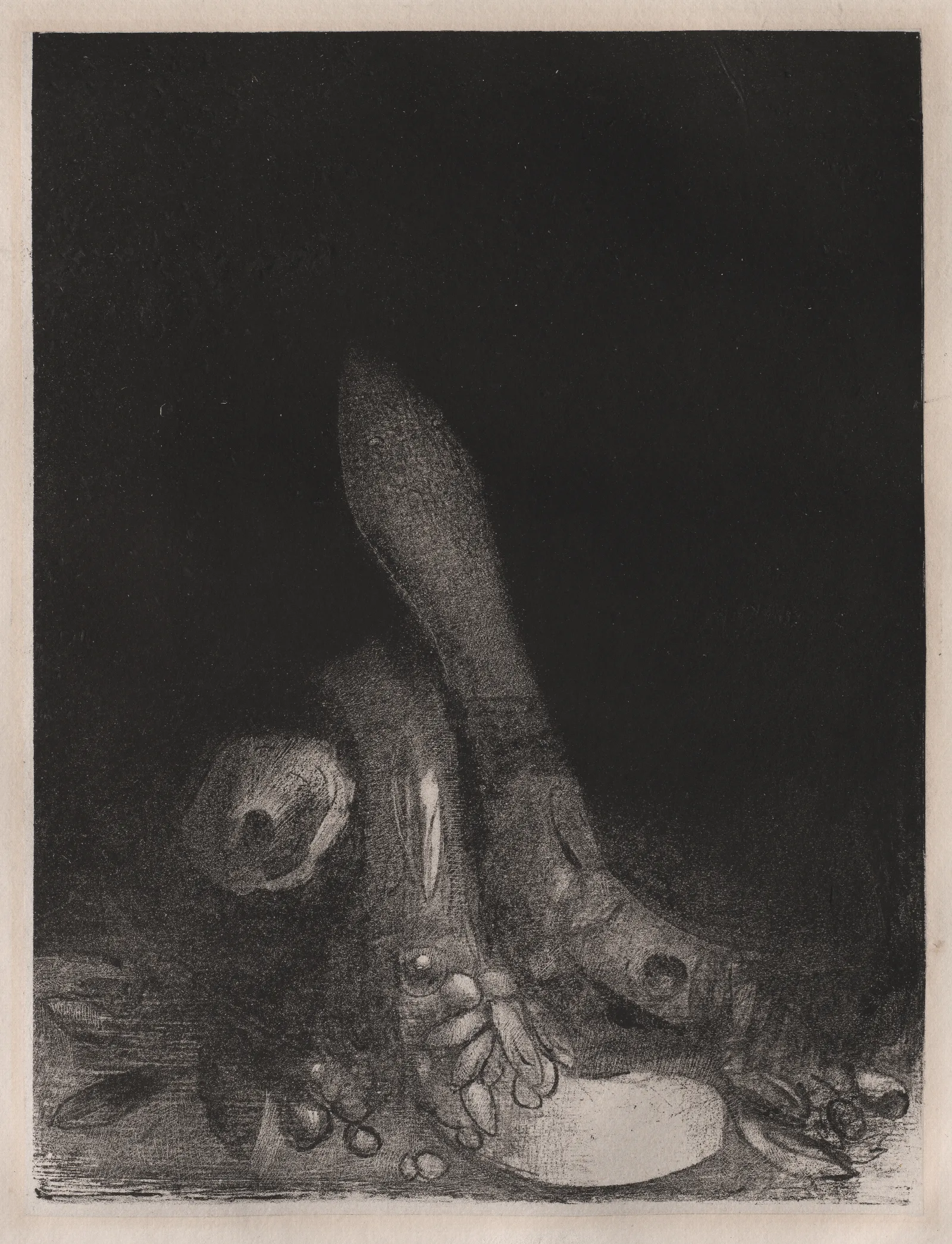 Flowers Fall And The Head Of A Python Appears 2 Wall Art by Odilon Redon - Canvas Print