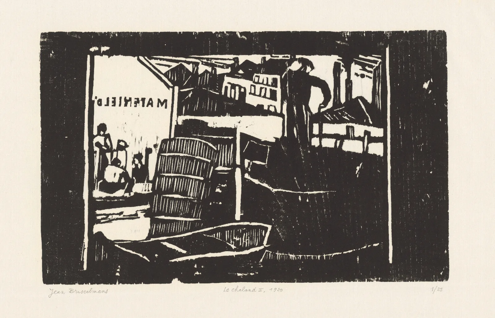 Barge I Wall Art by Jean Brusselmans - Canvas Print