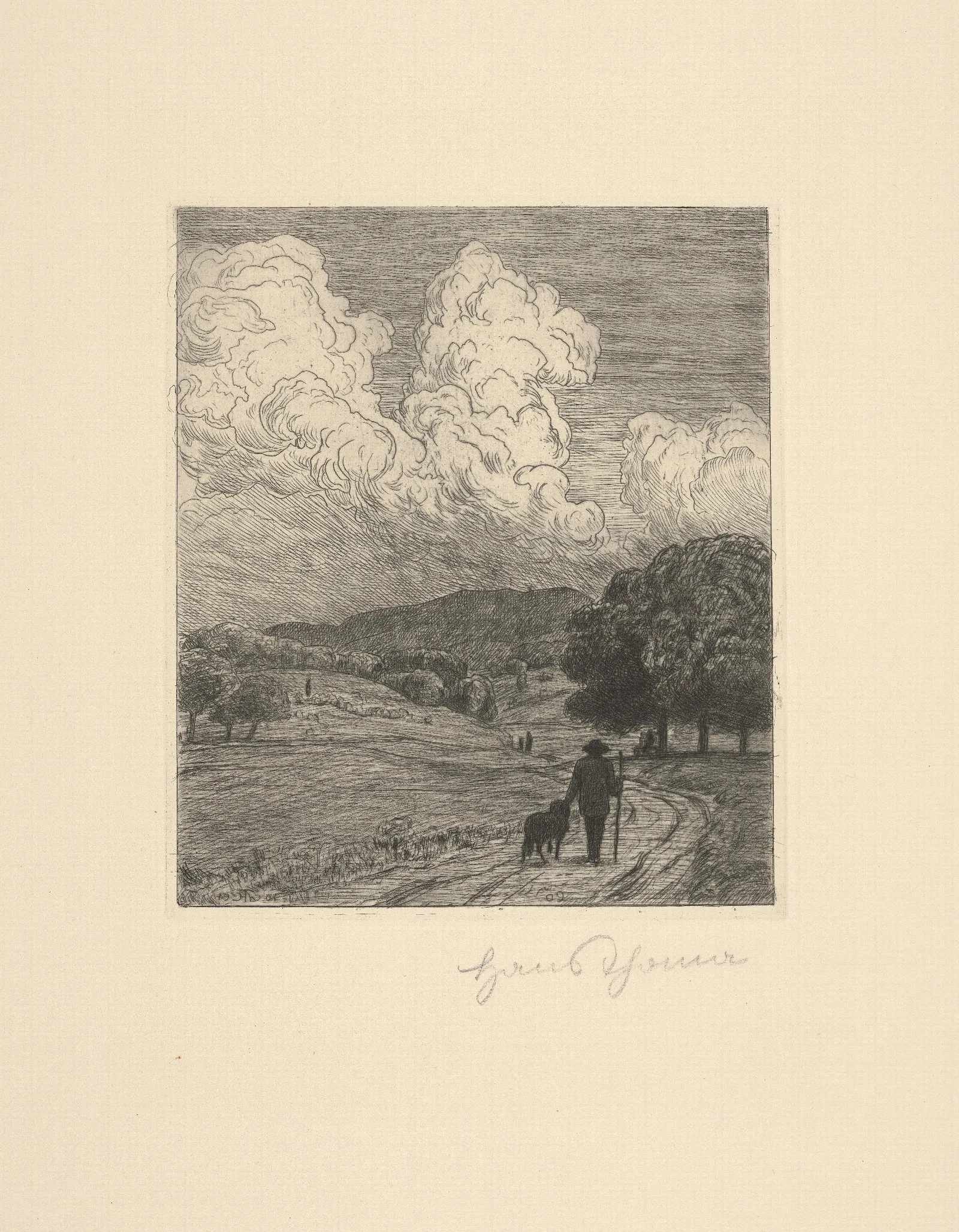 Wetterwolken Stormclouds Wall Art by Hans Thoma - Canvas Print