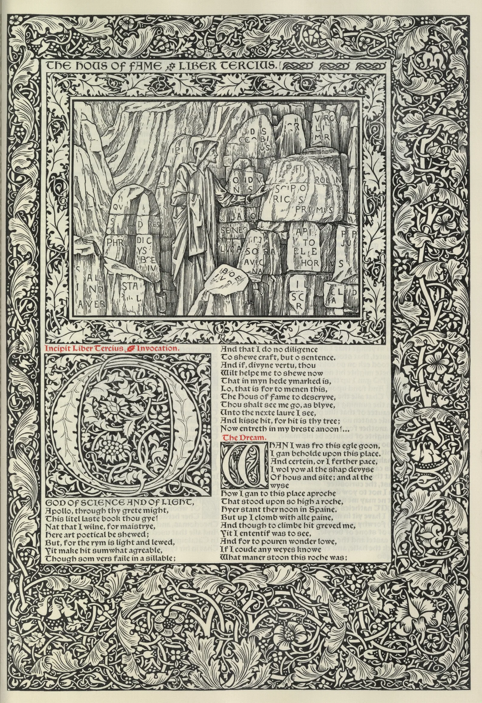 The Works Of Geoffrey Chaucer Pl 74 Wall Art by Sir Edward Coley Burne-Jones - Canvas Print