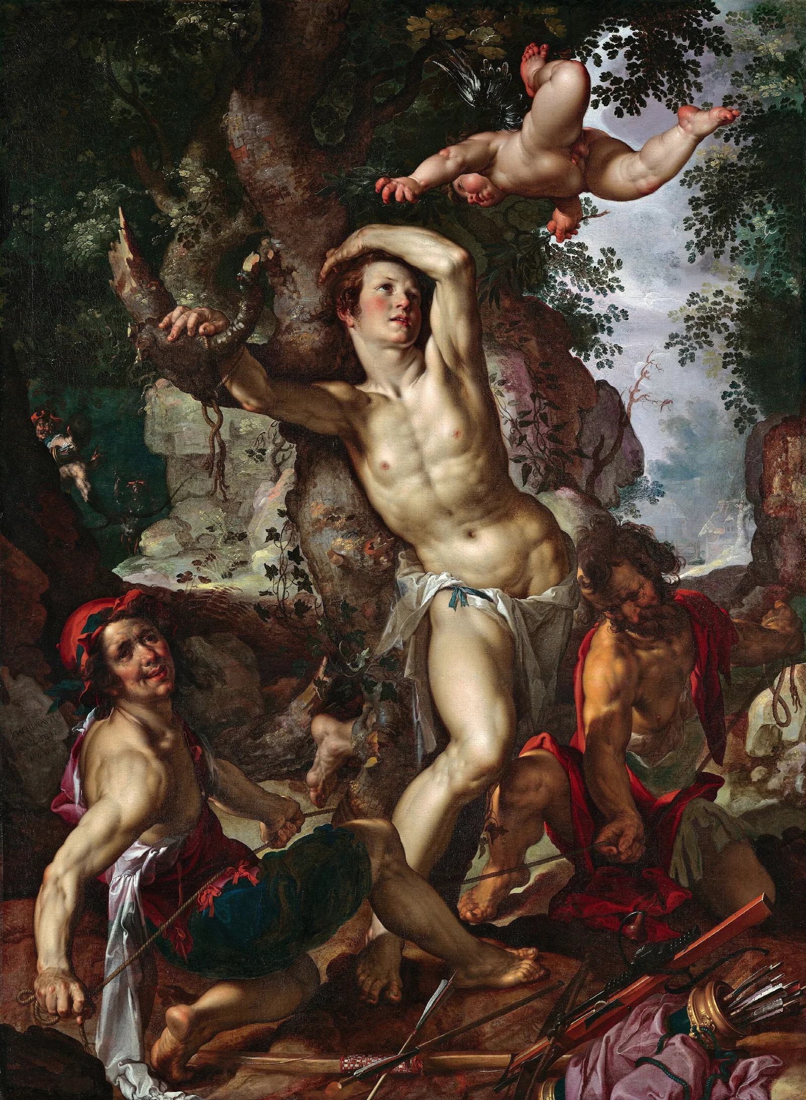 The Martyrdom Of Saint Sebastian Wall Art by Joachim Wtewael - Canvas Print