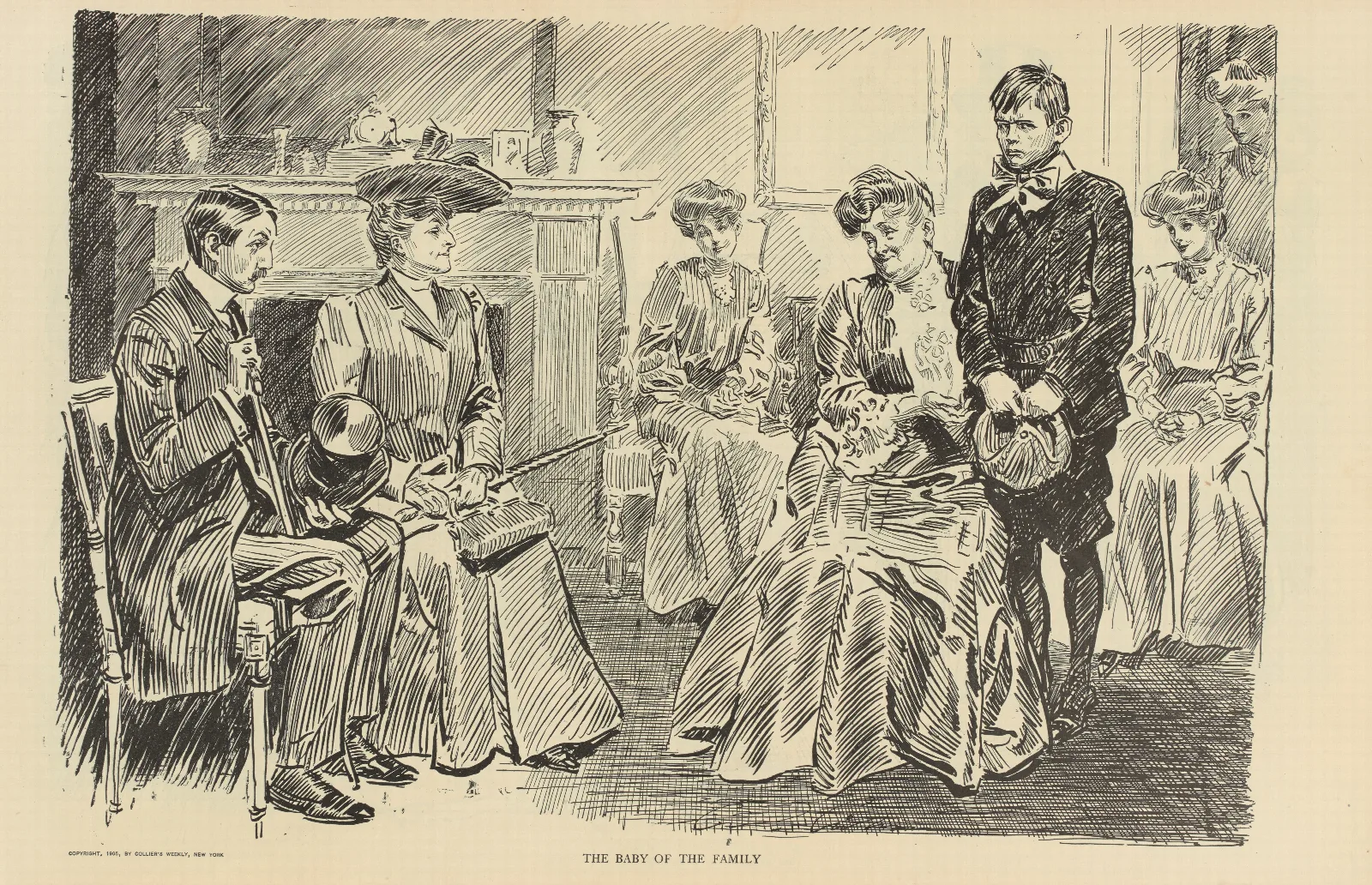 The Baby Of The Family Wall Art by Charles Dana Gibson - Canvas Print