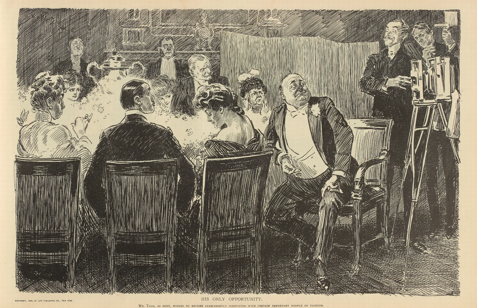 His Only Opportunity Wall Art by Charles Dana Gibson - Canvas Print