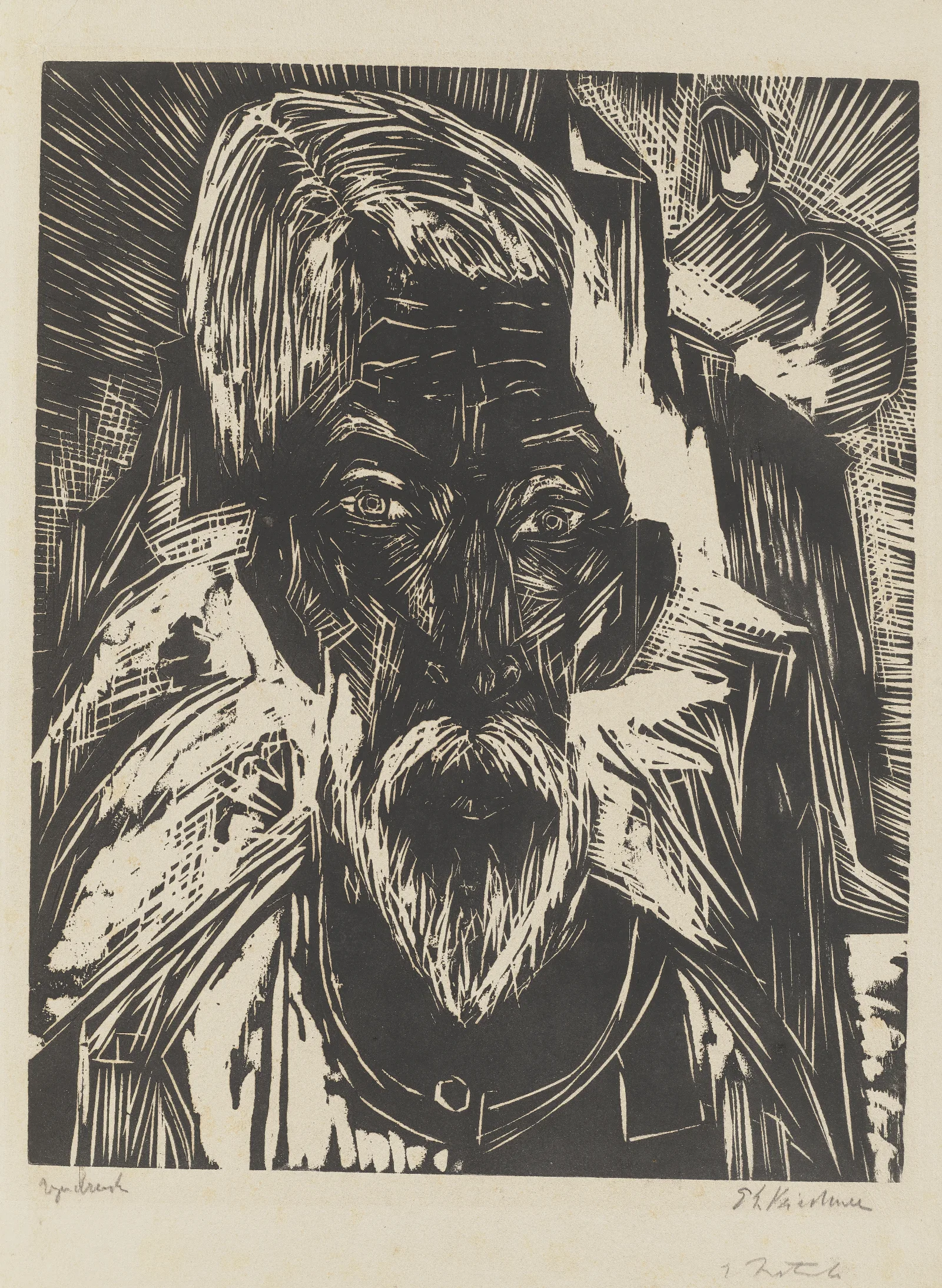 Alter Bauer Kopf Senn R Wall Art by Ernst Ludwig Kirchner - Canvas Print
